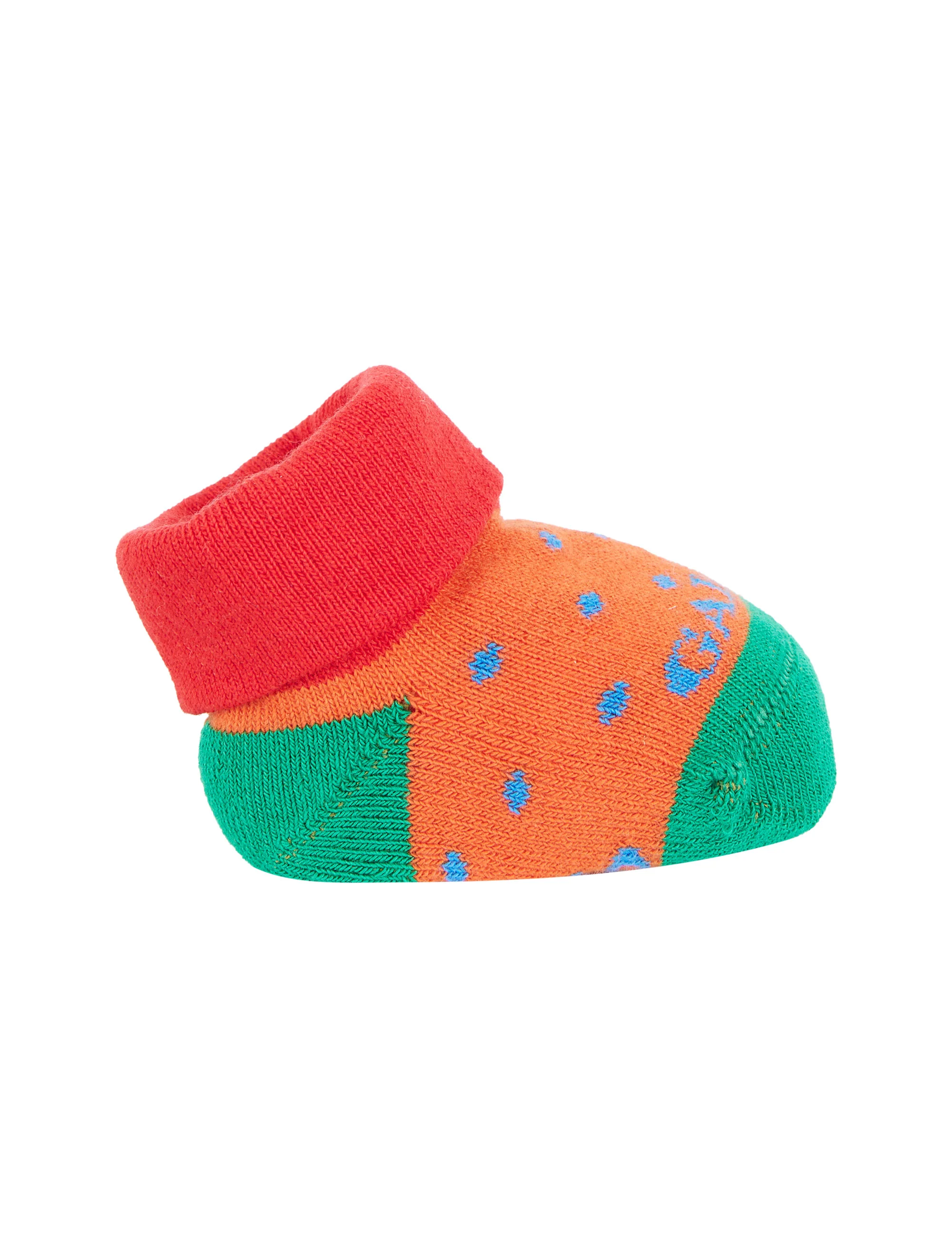 Babbucce bambino cotone fantasia pois arancio - Image 3