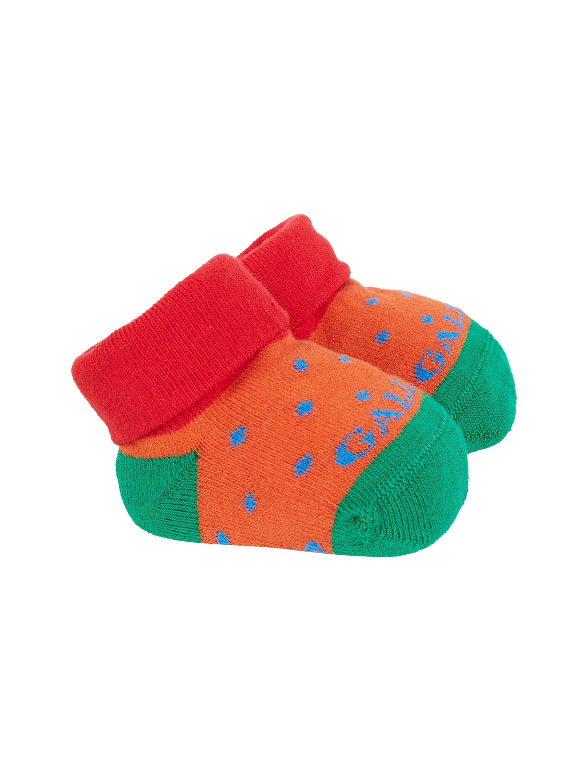 Babbucce bambino cotone fantasia pois arancio - Image 4