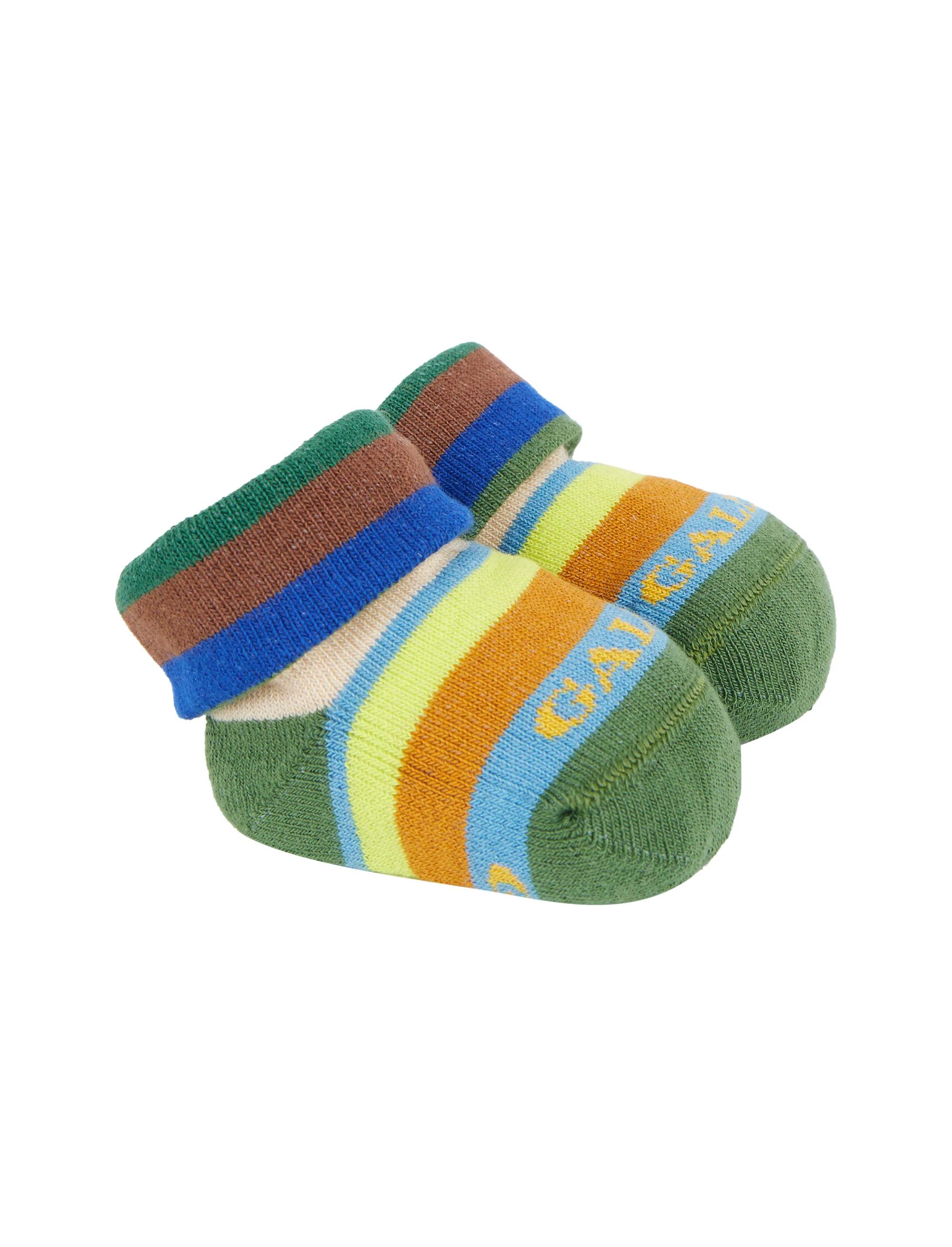 Babbucce bambino cotone righe multicolor verde - Image 4