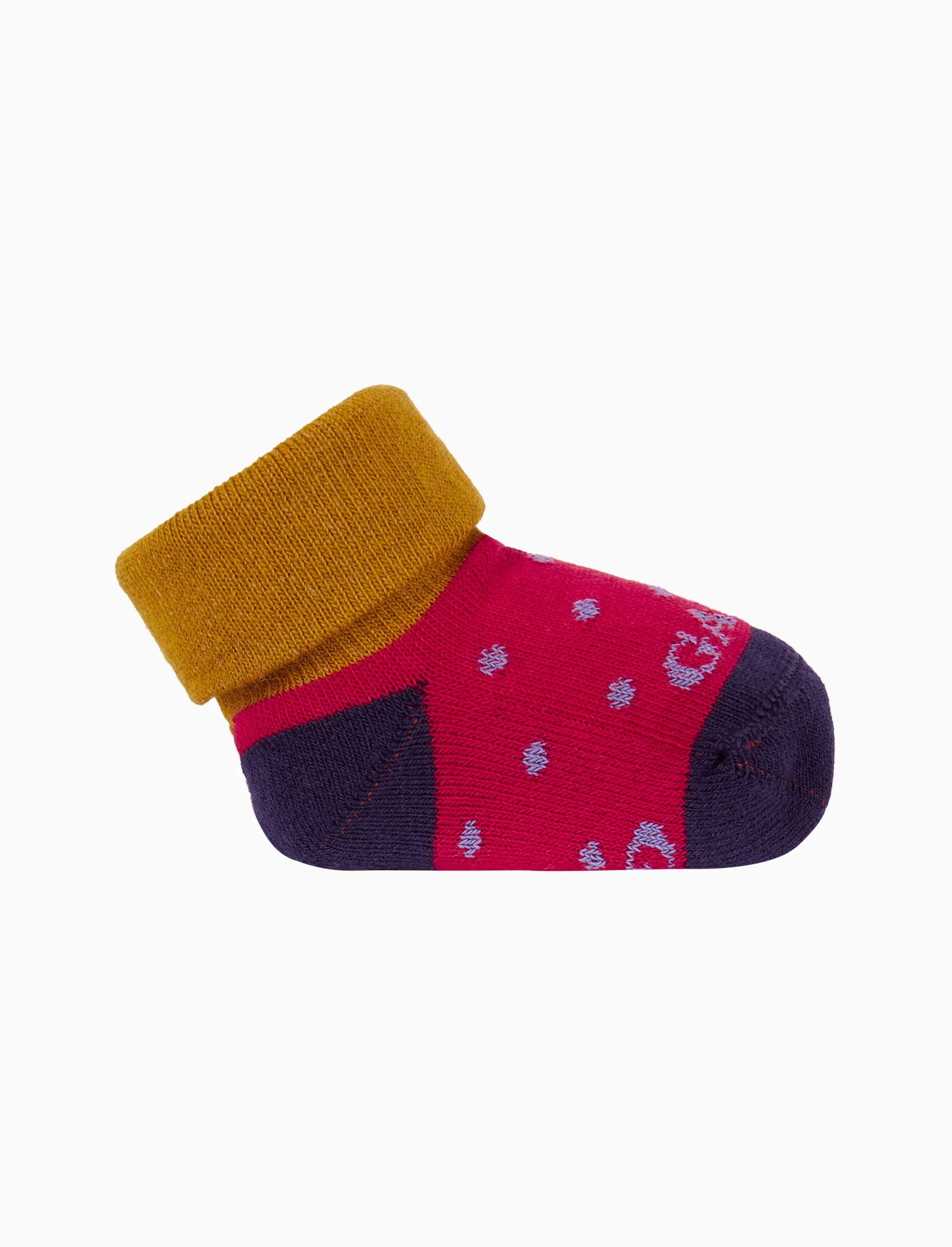 Babbucce bambino cotone rosso fantasia pois