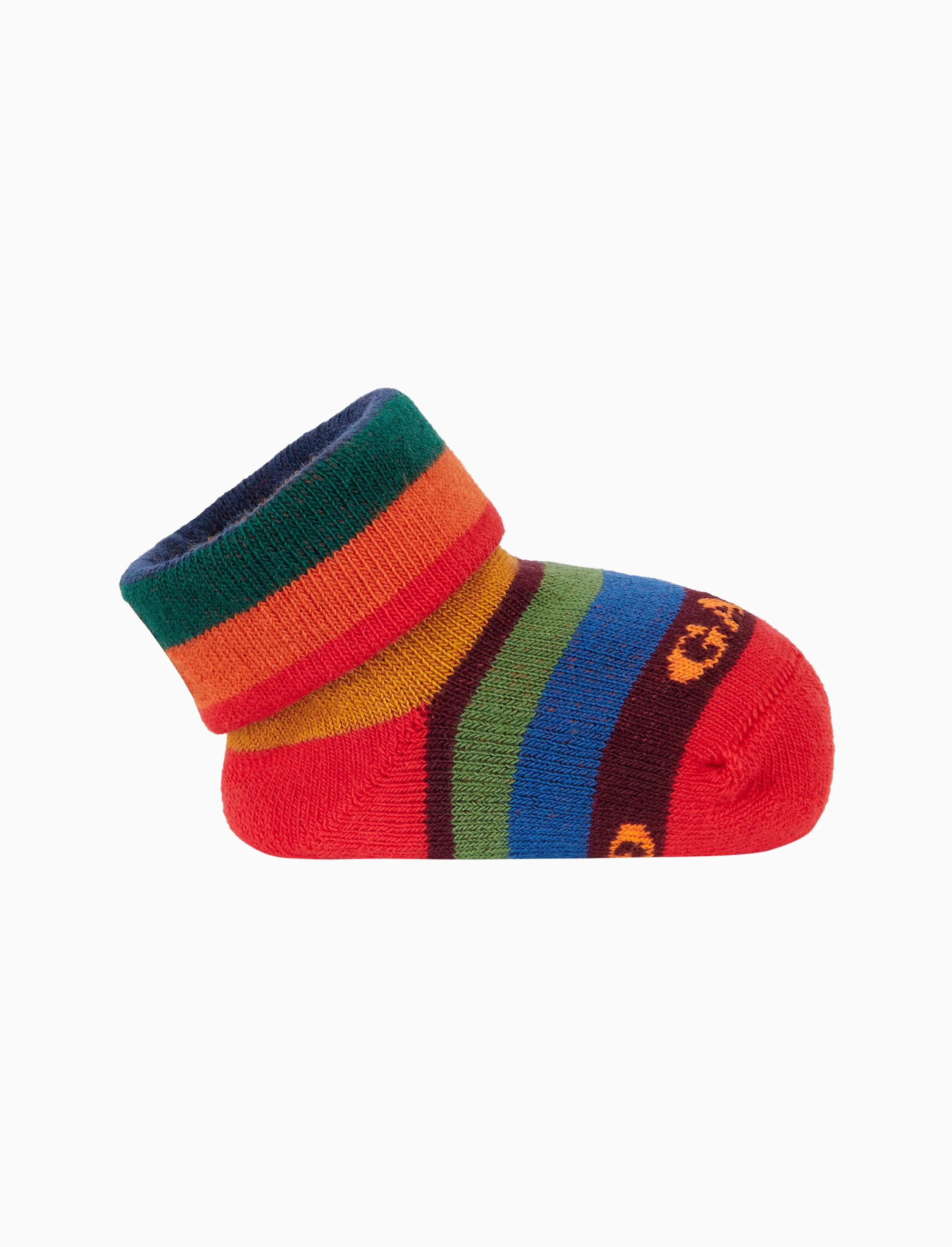Babbucce bambino cotone rosso righe multicolor