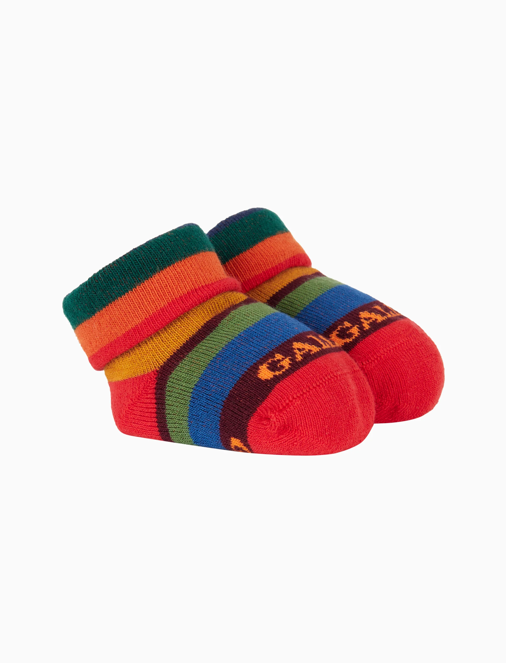Babbucce bambino cotone rosso righe multicolor - Image 2