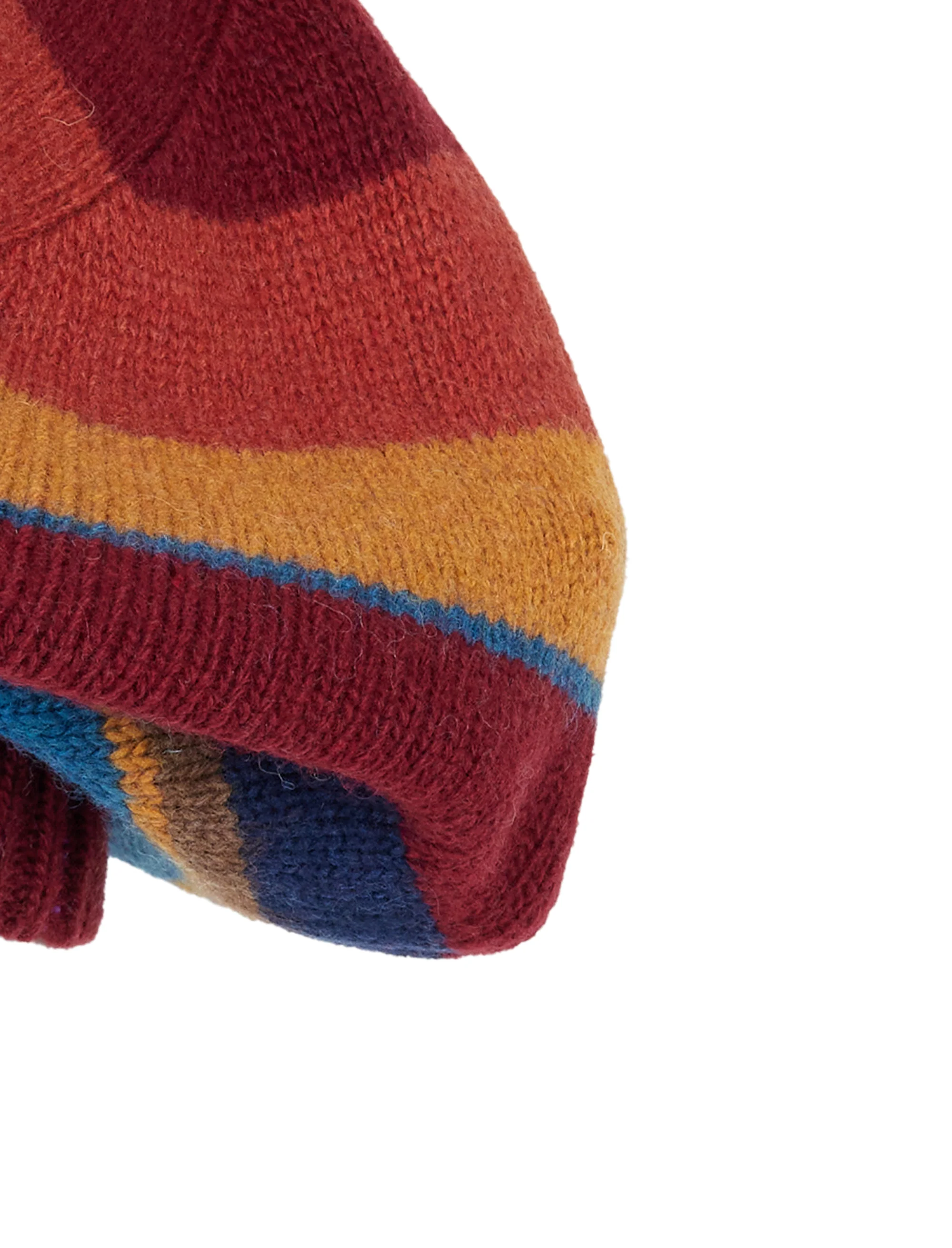 Basco donna lana e cashmere bordò righe multicolor - Image 2