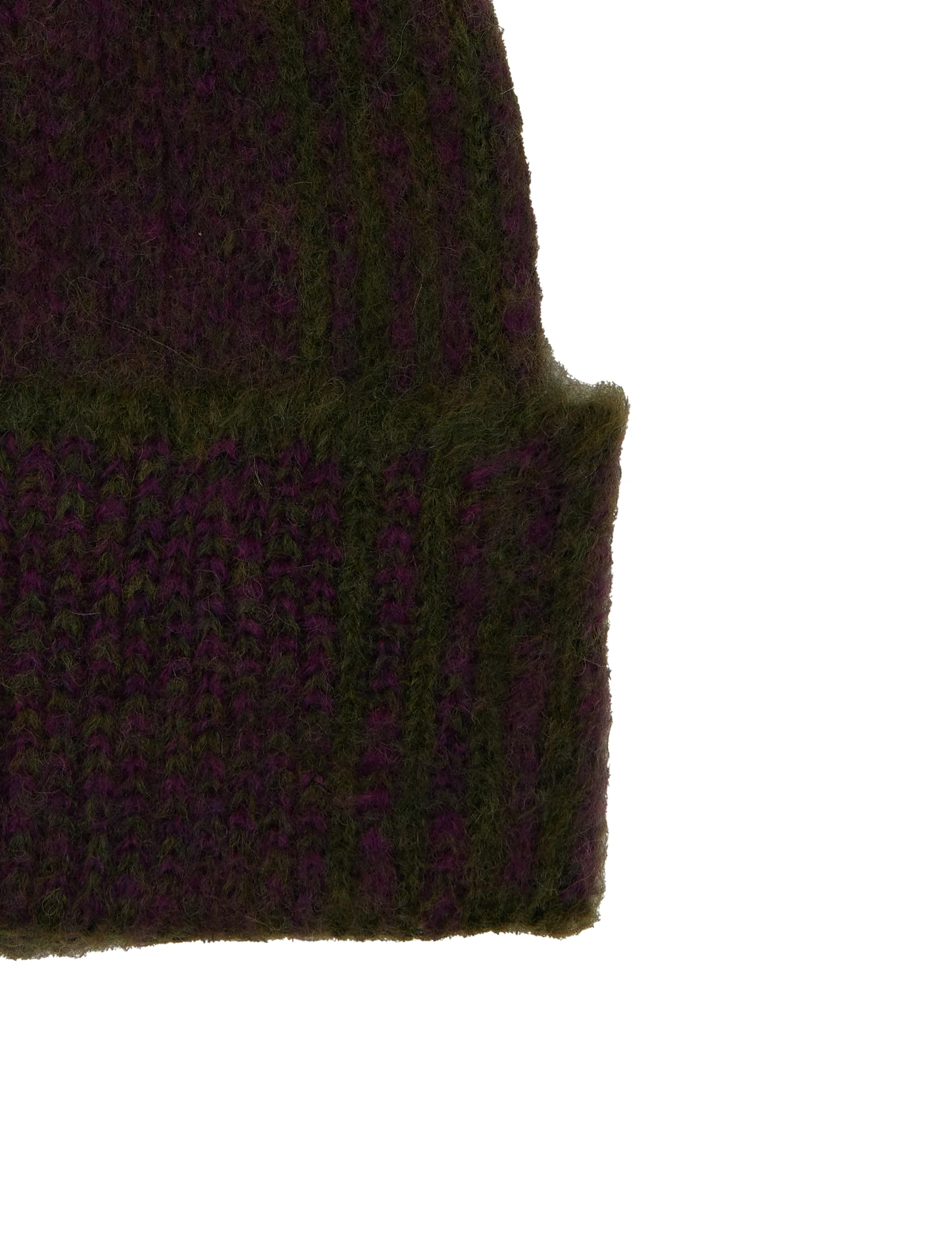 Berretto con risvolto unisex viola fantasia tartan a righe - Image 2