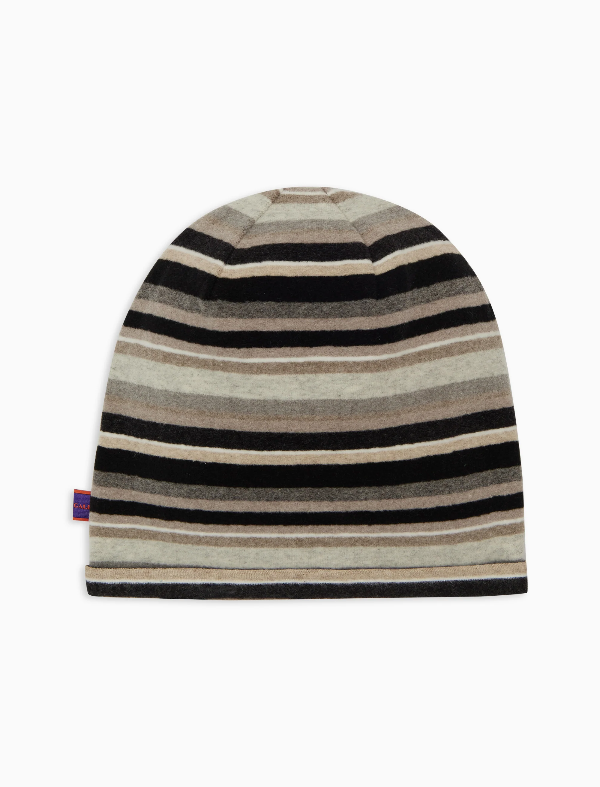 Berretto unisex pile nero righe multicolor