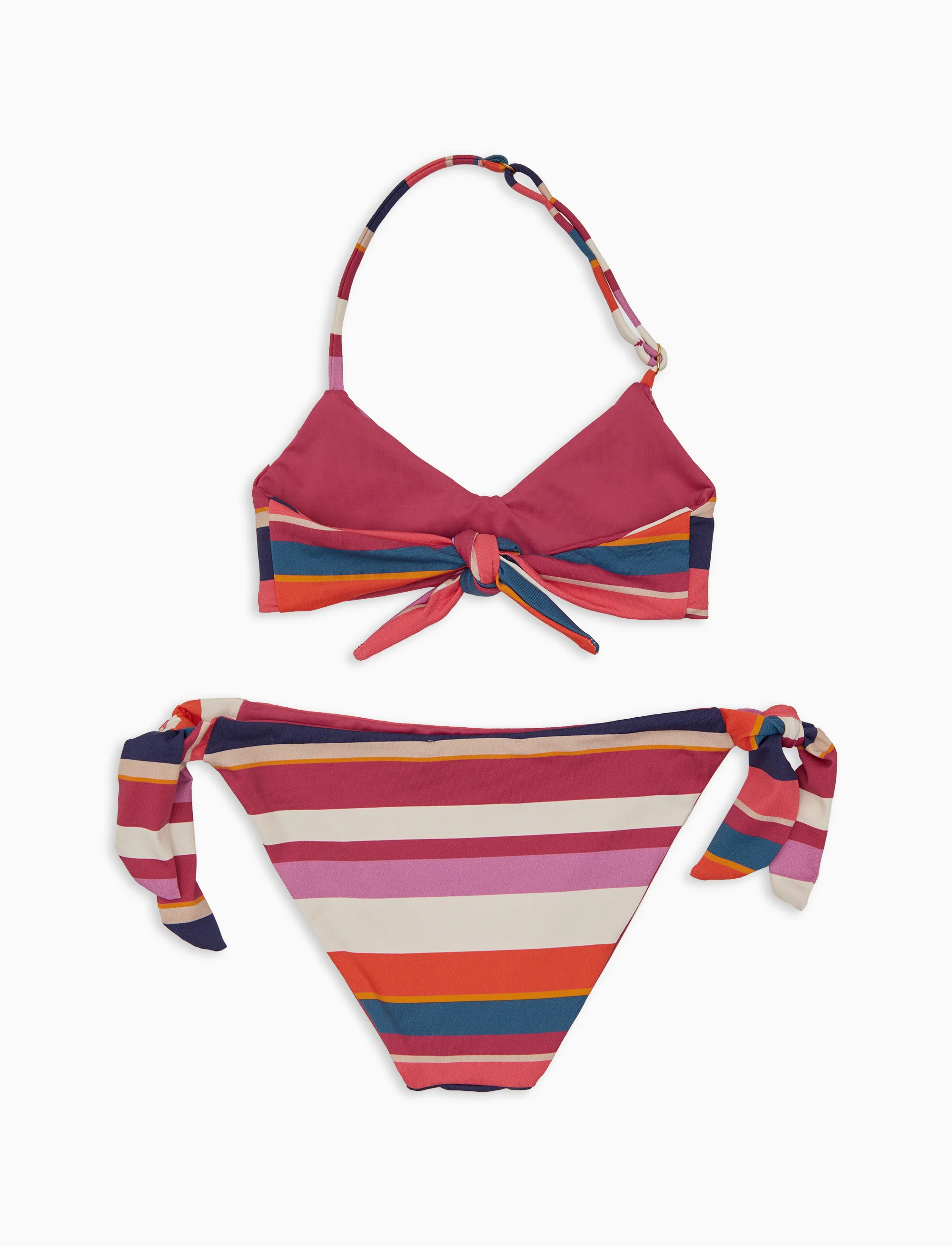 Bikini brassiere bambina a righe multicolor bianco - Image 2