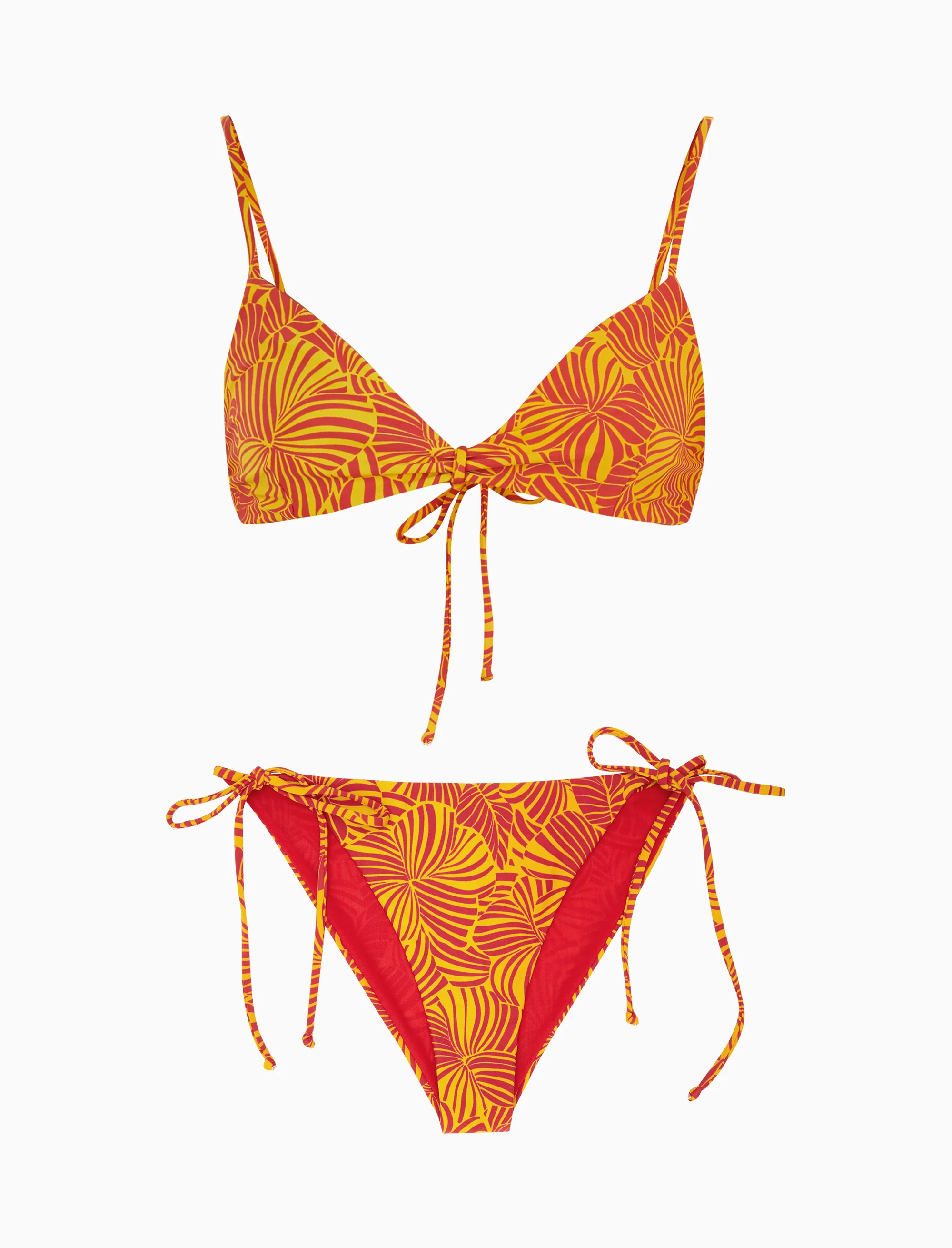 Bikini brassiere donna poliammide narciso fantasia fiore macro
