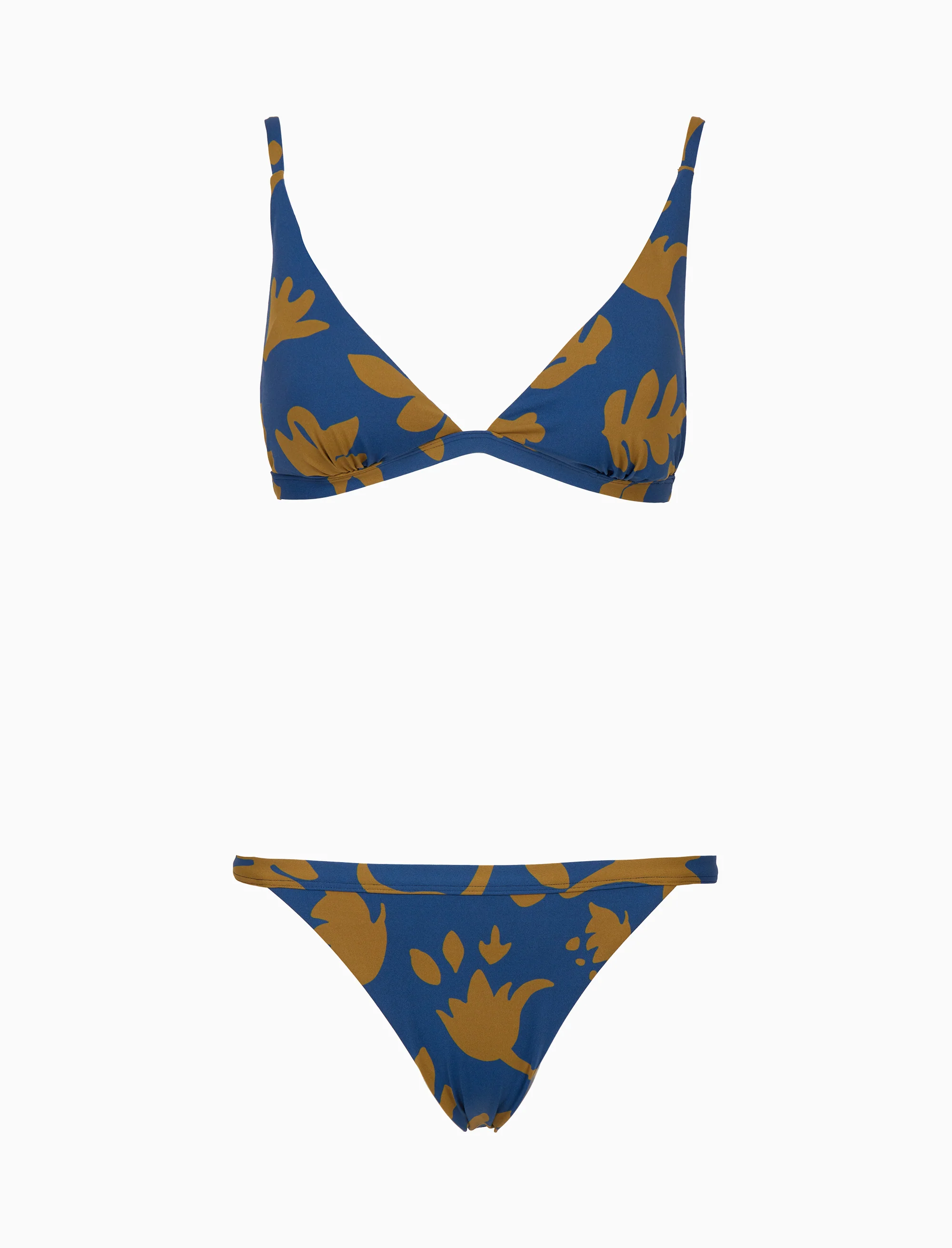 Bikini donna a vela fantasia fiori su fondo blu - Image 4