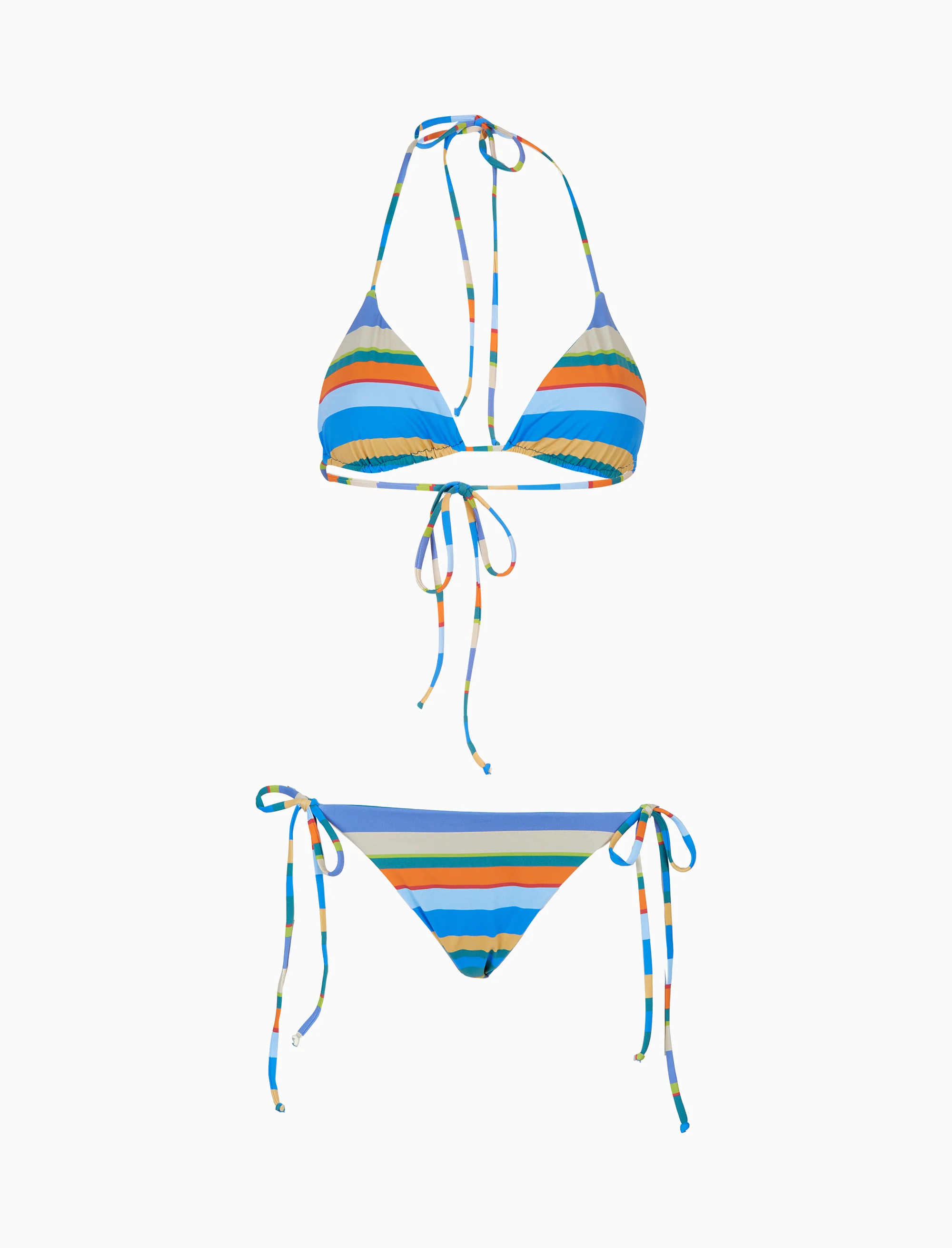Bikini triangolo donna righe multicolor azzurro - Image 6