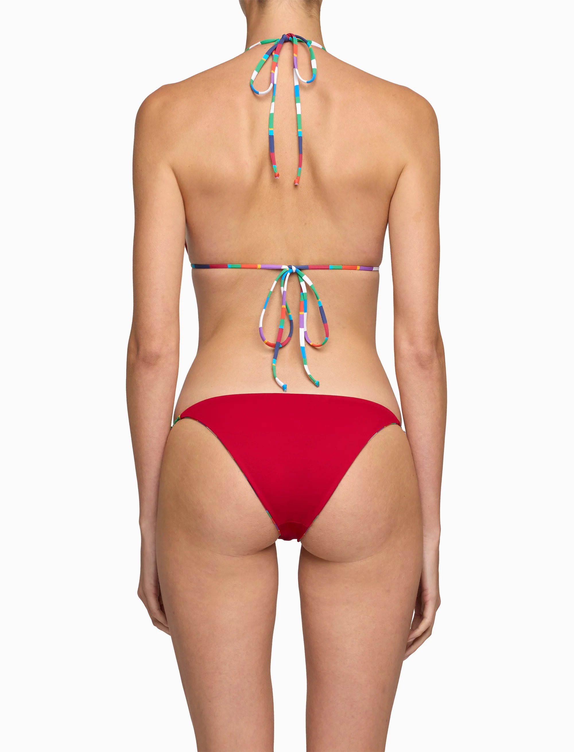Bikini triangolo donna righe multicolor bianco - Image 5