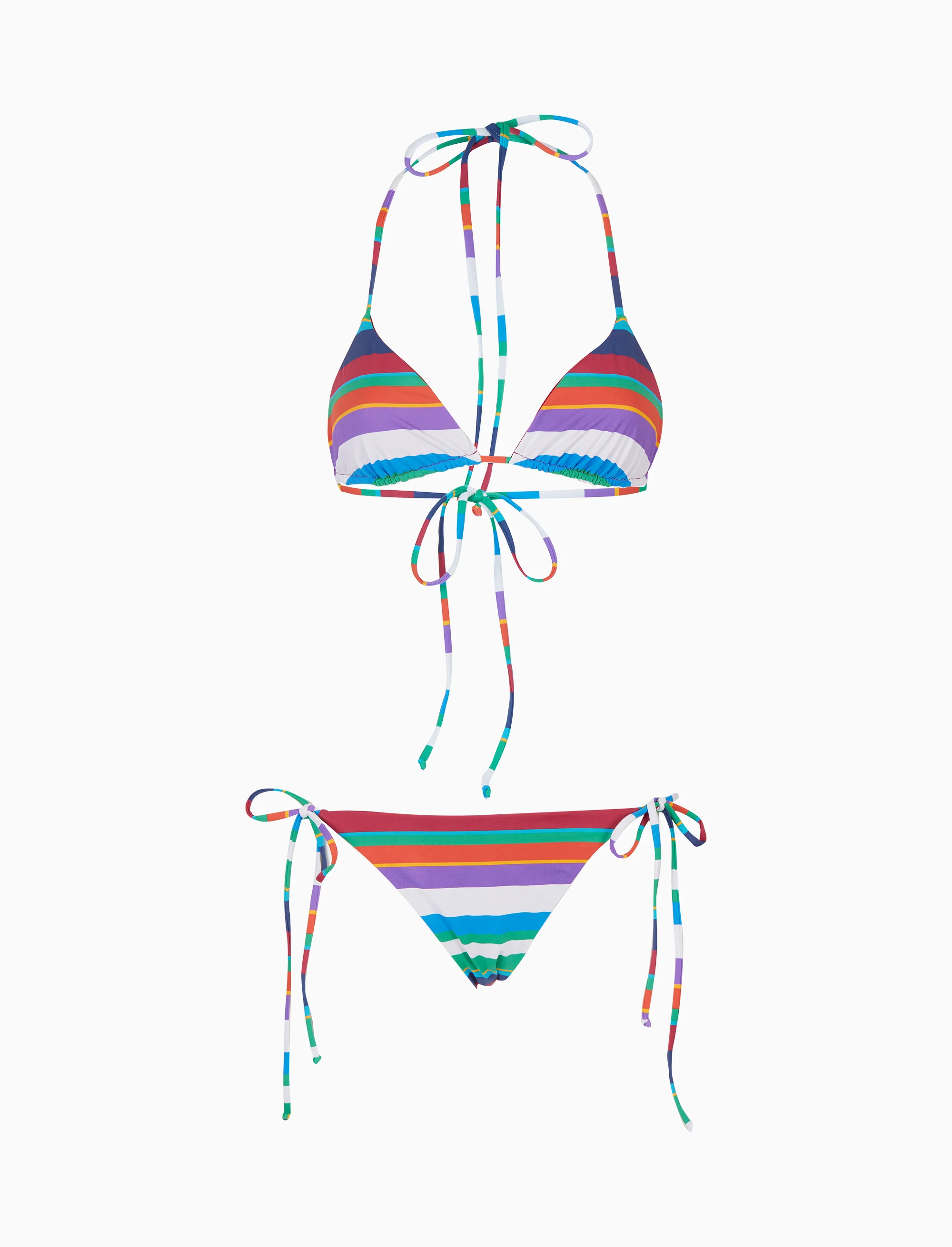 Bikini triangolo donna righe multicolor bianco - Image 6