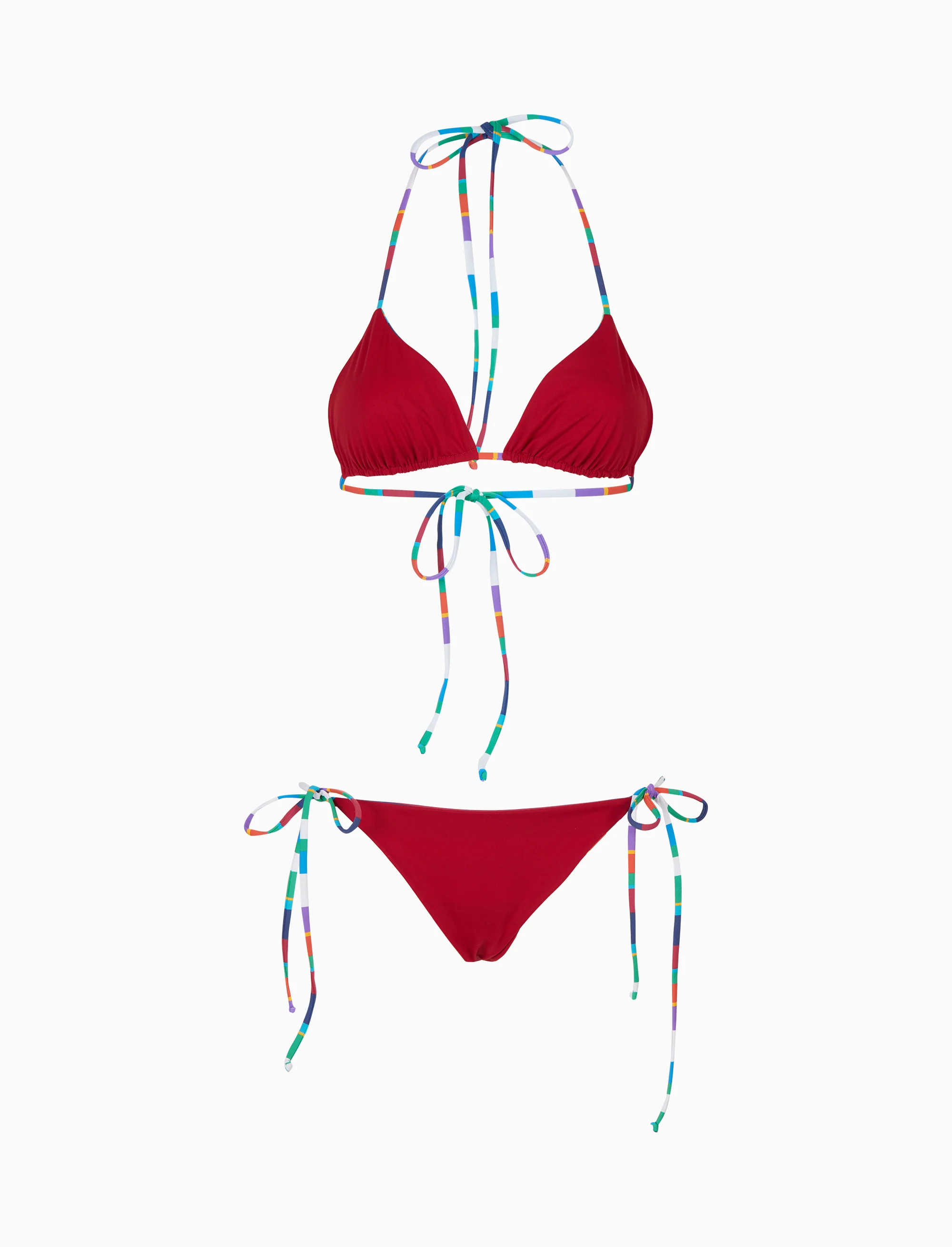 Bikini triangolo donna righe multicolor bianco - Image 7