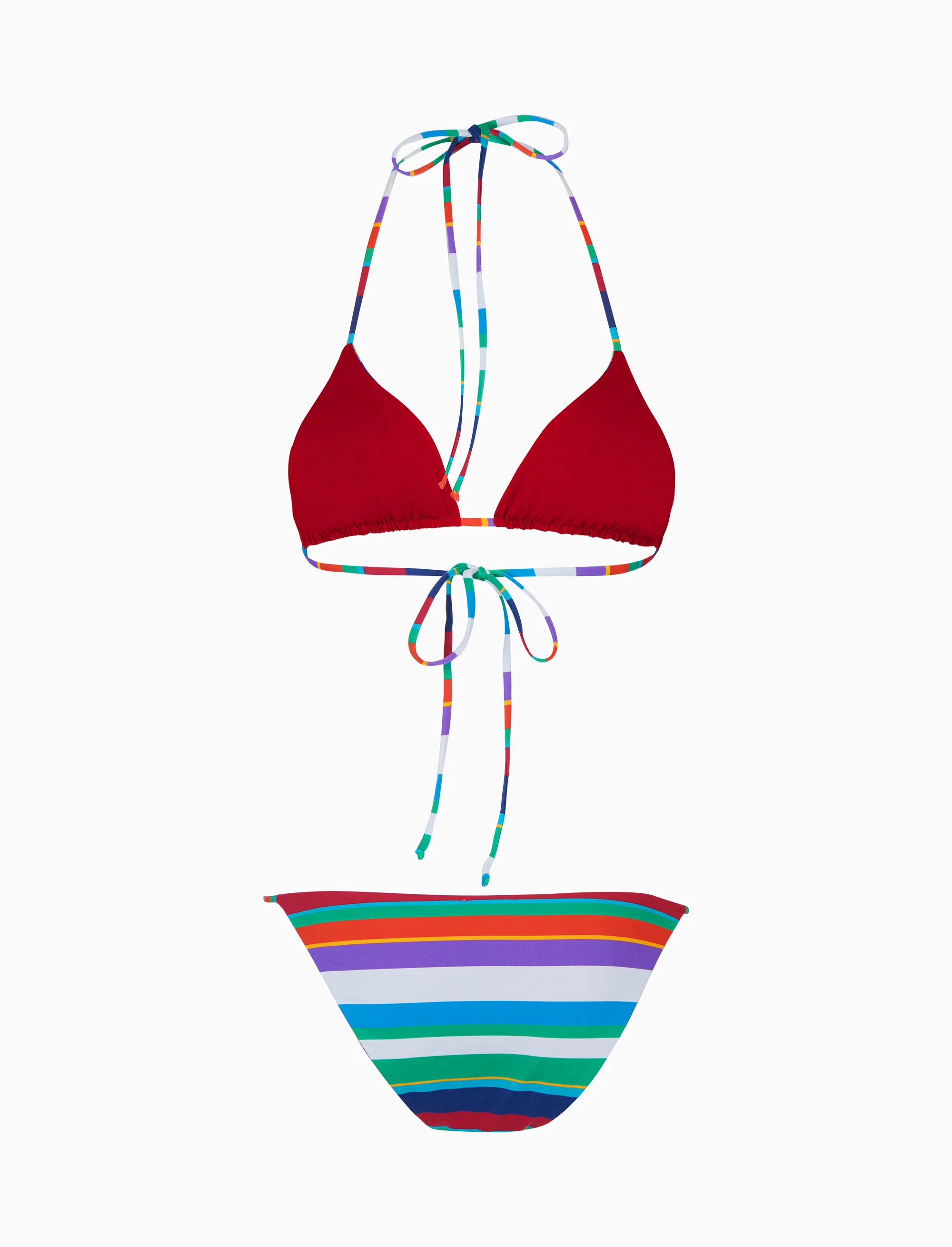 Bikini triangolo donna righe multicolor bianco - Image 8