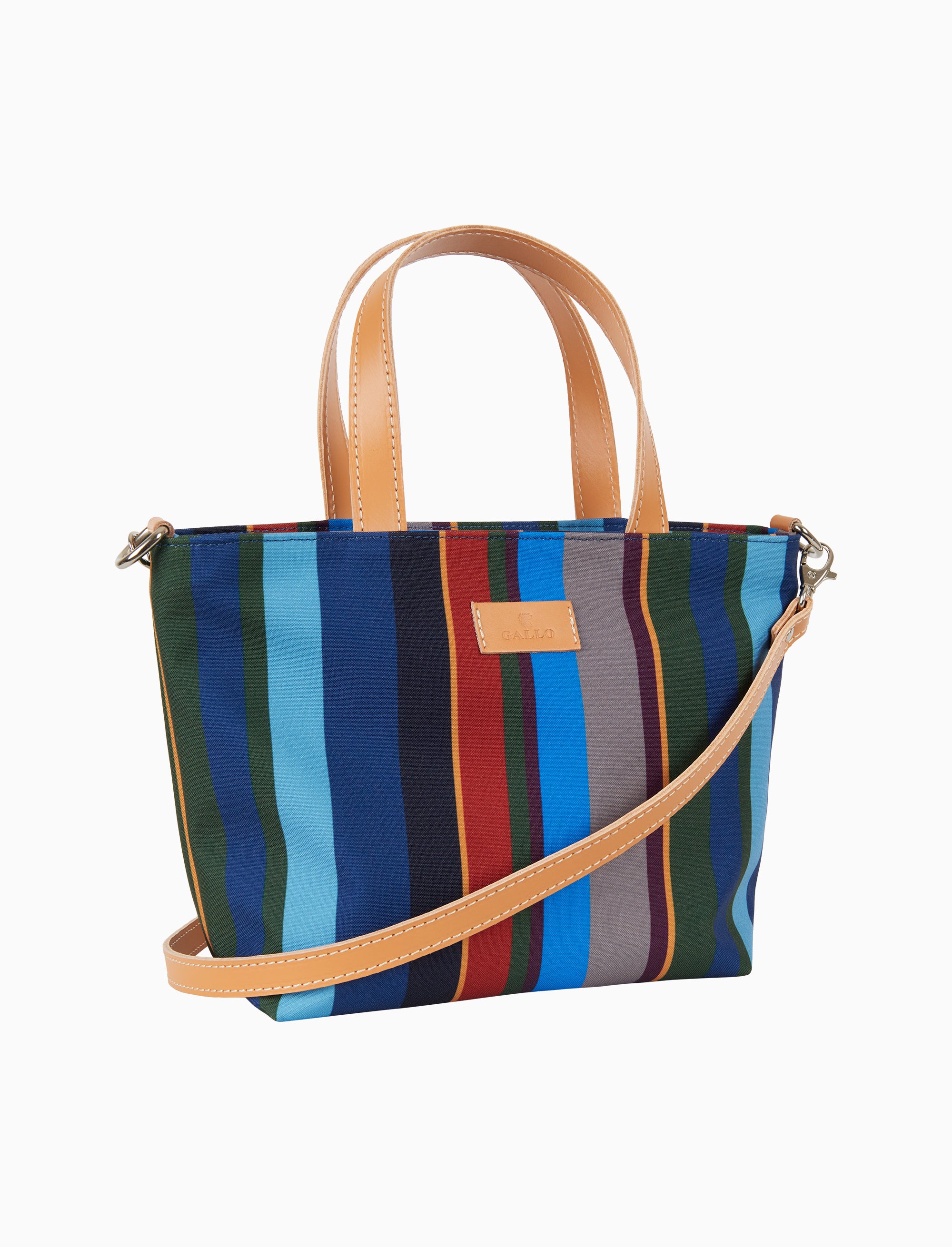 Borsa shopping piccola donna blu righe multicolor