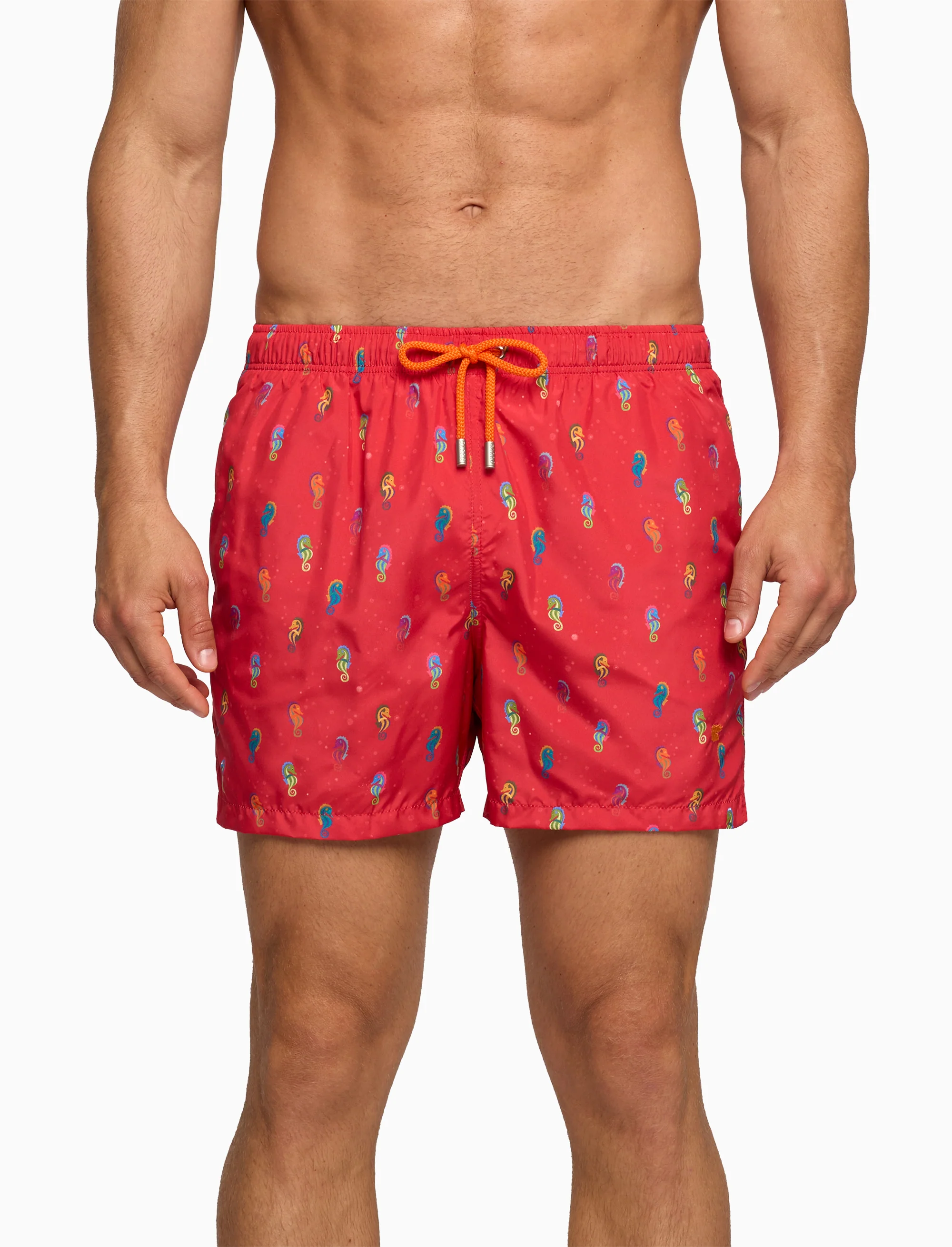 Boxer mare uomo fantasia cavallucci marini su fondo rosso