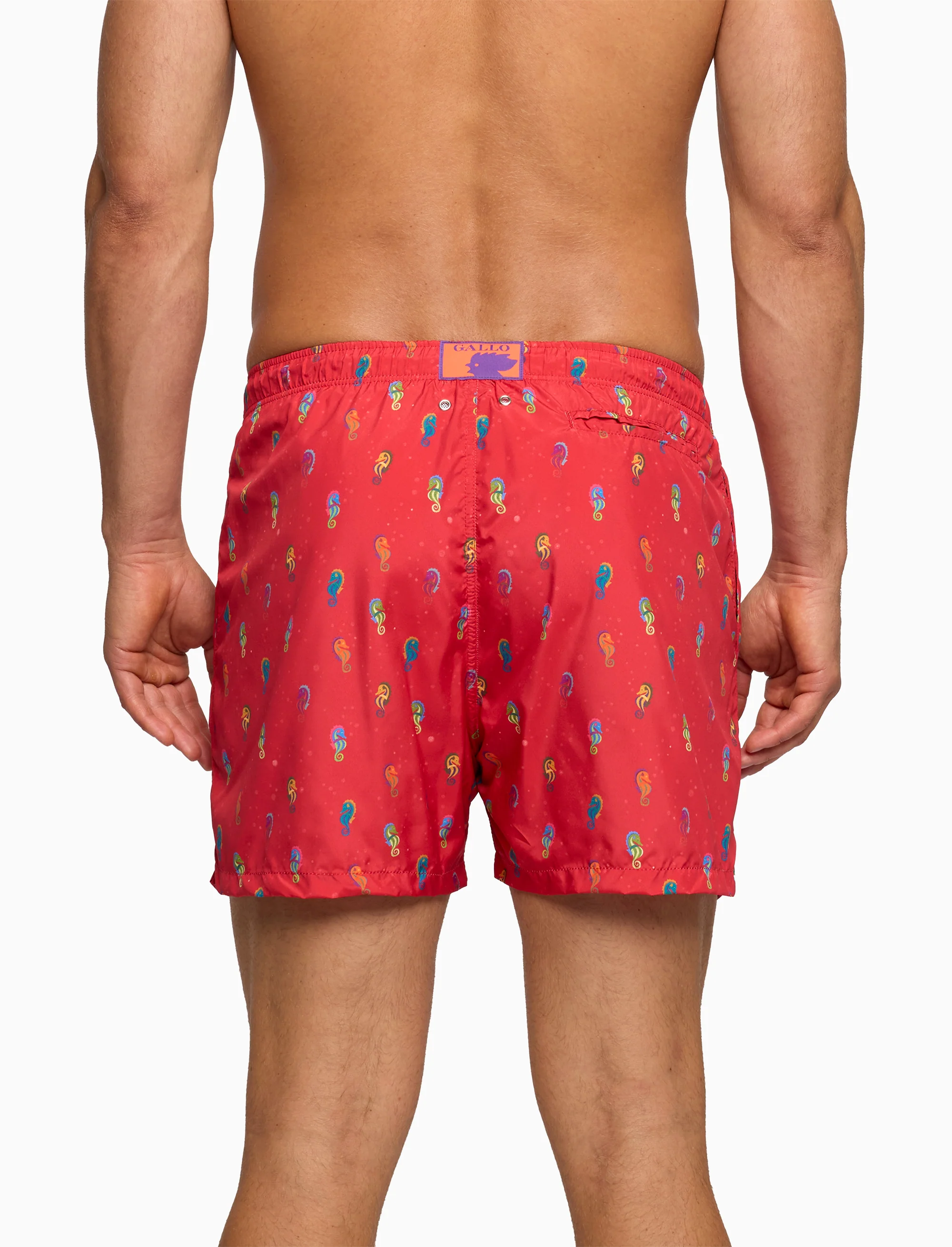 Boxer mare uomo fantasia cavallucci marini su fondo rosso - Image 2
