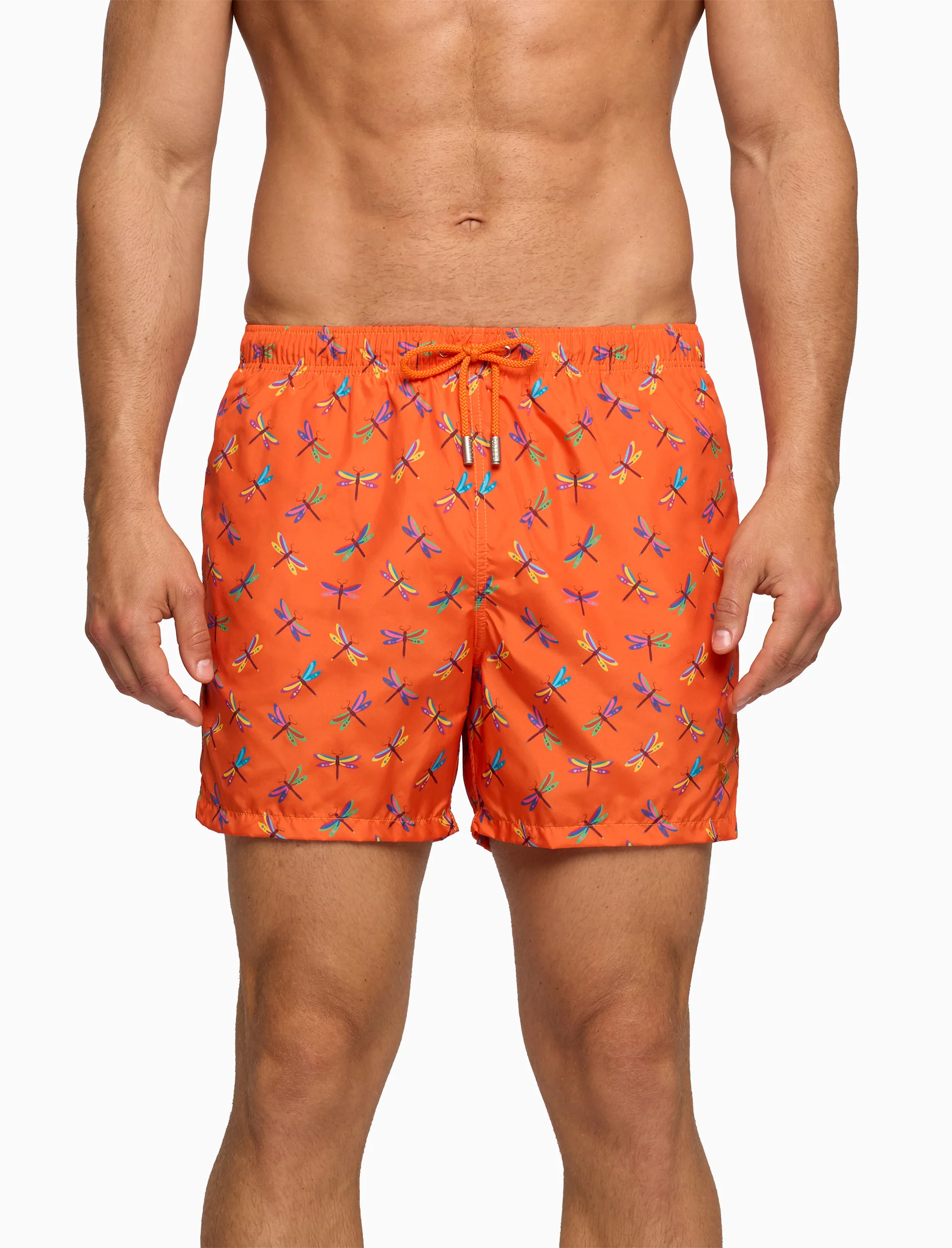 Boxer mare uomo fantasia libellule su fondo arancio