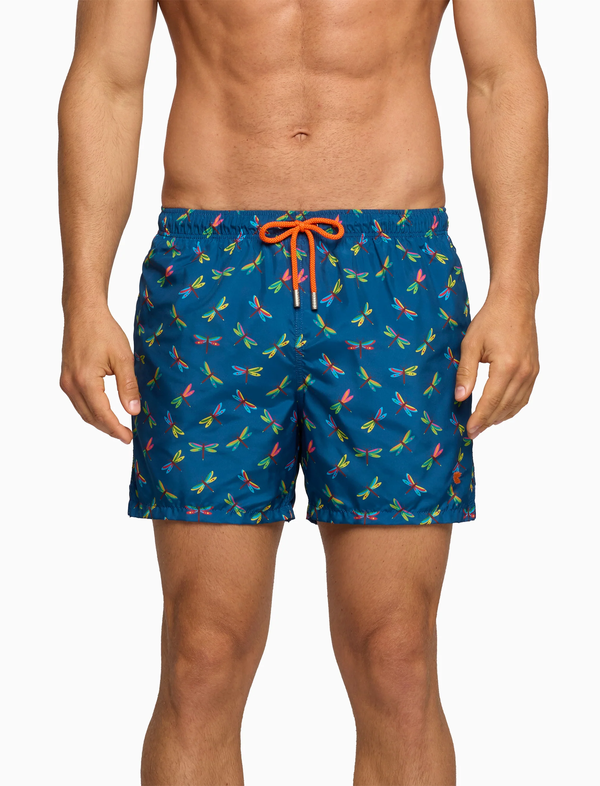 Boxer mare uomo fantasia libellule su fondo blu