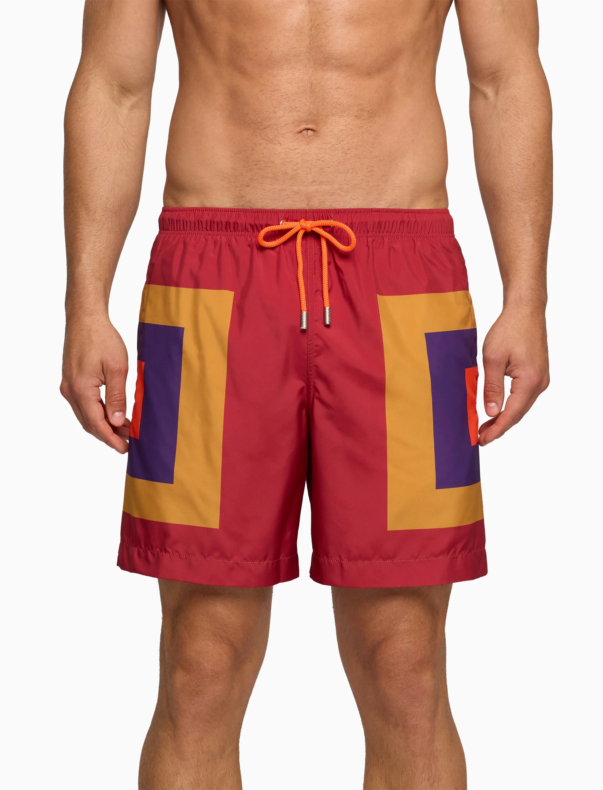 Boxer mare uomo fantasia quadri concentrici bordò