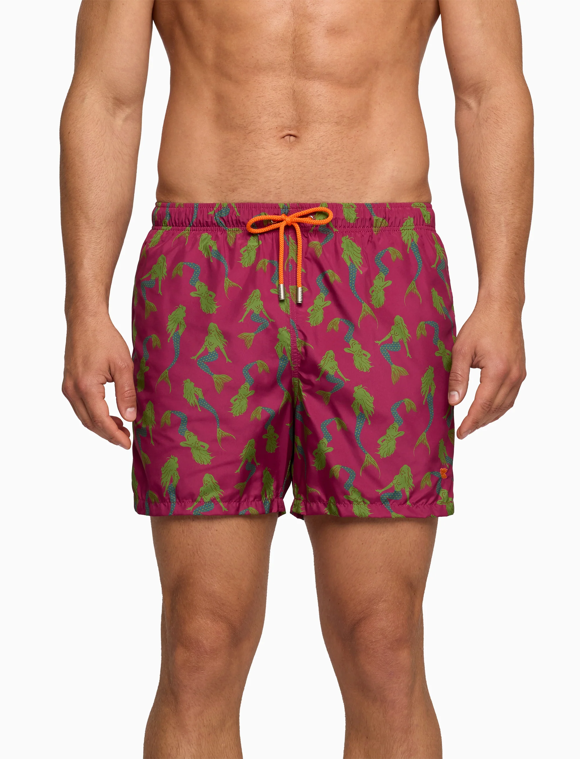 Boxer mare uomo fantasia sirene su fondo fucsia