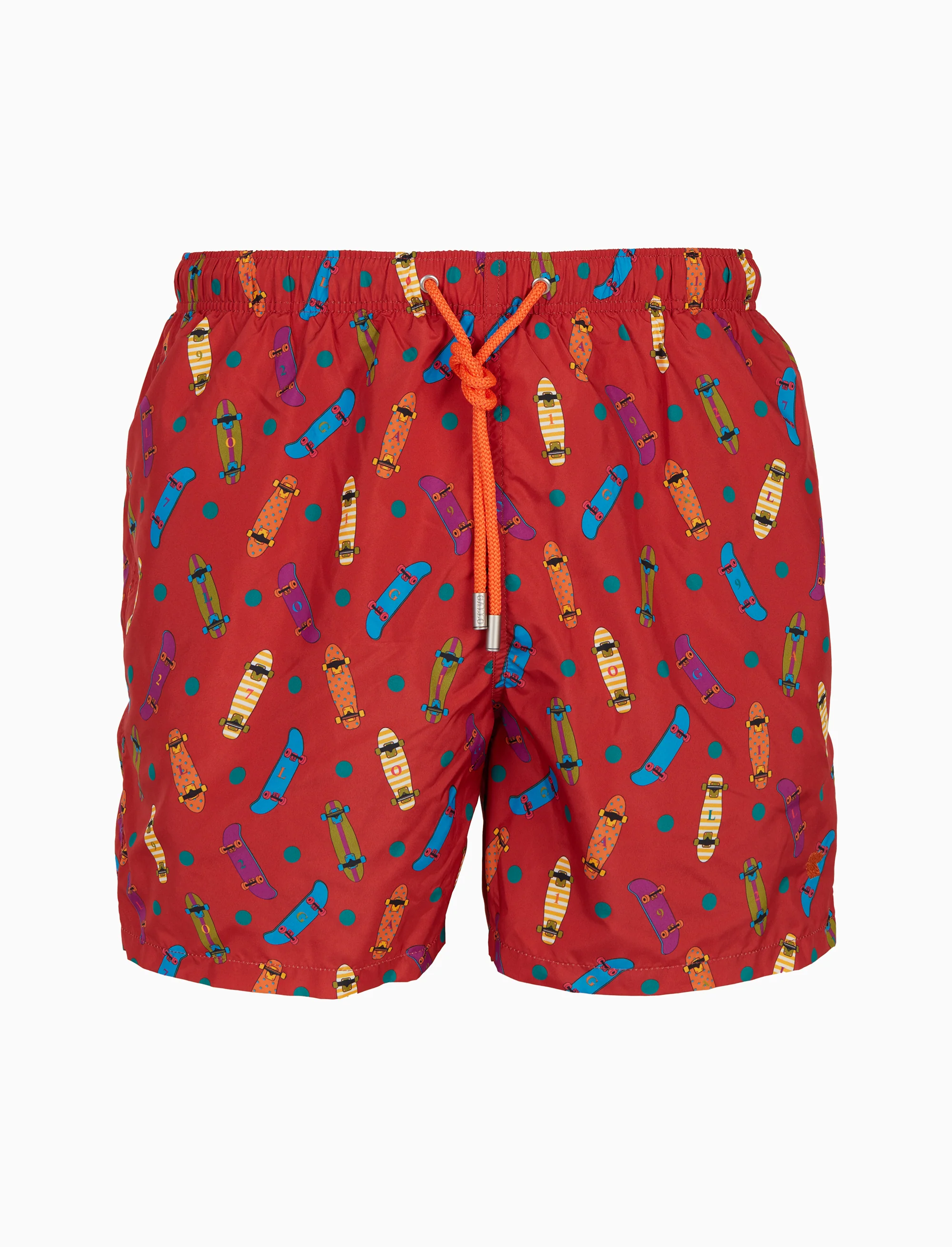Boxer mare uomo fantasia skateboard su fondo rosso - Image 3