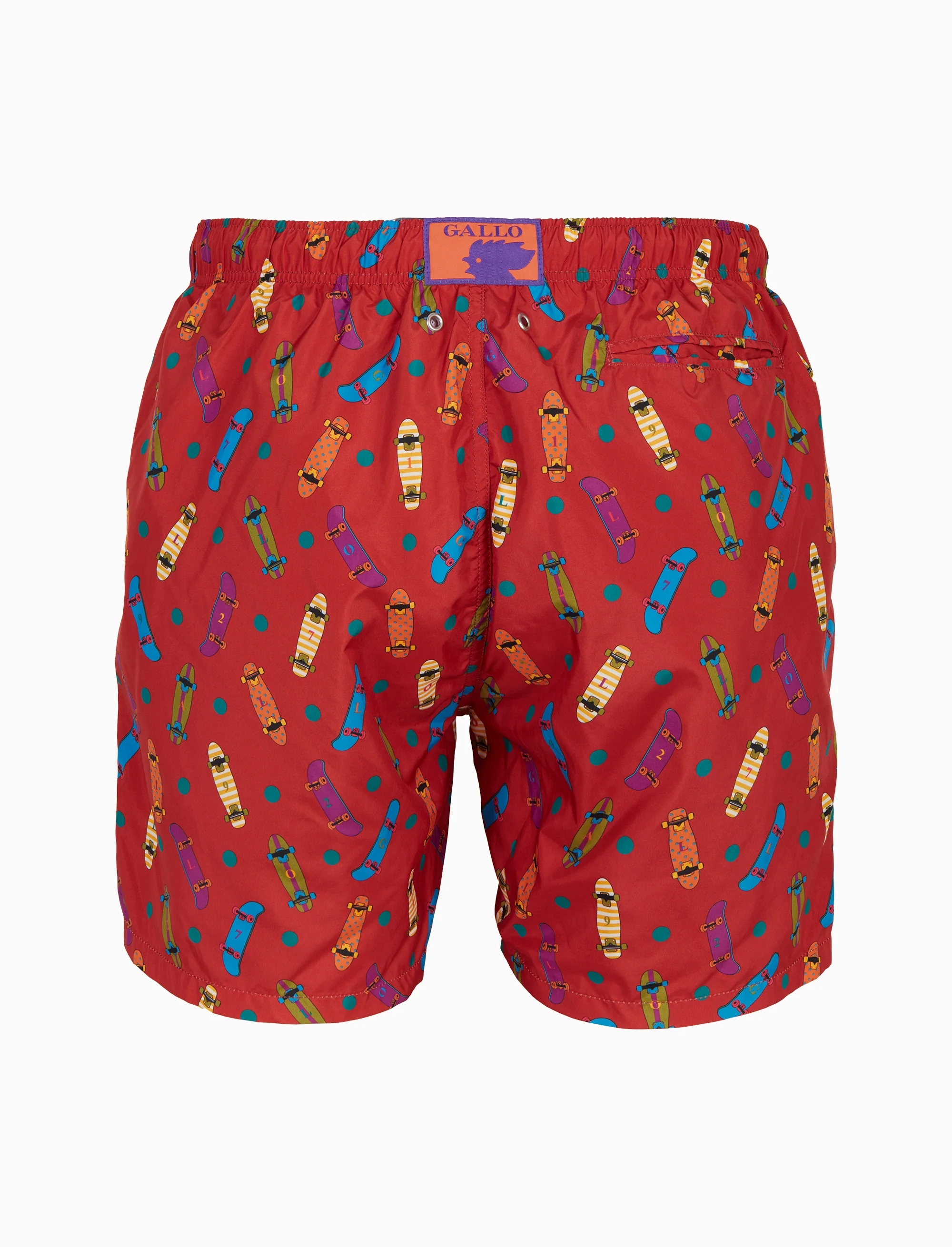 Boxer mare uomo fantasia skateboard su fondo rosso - Image 4