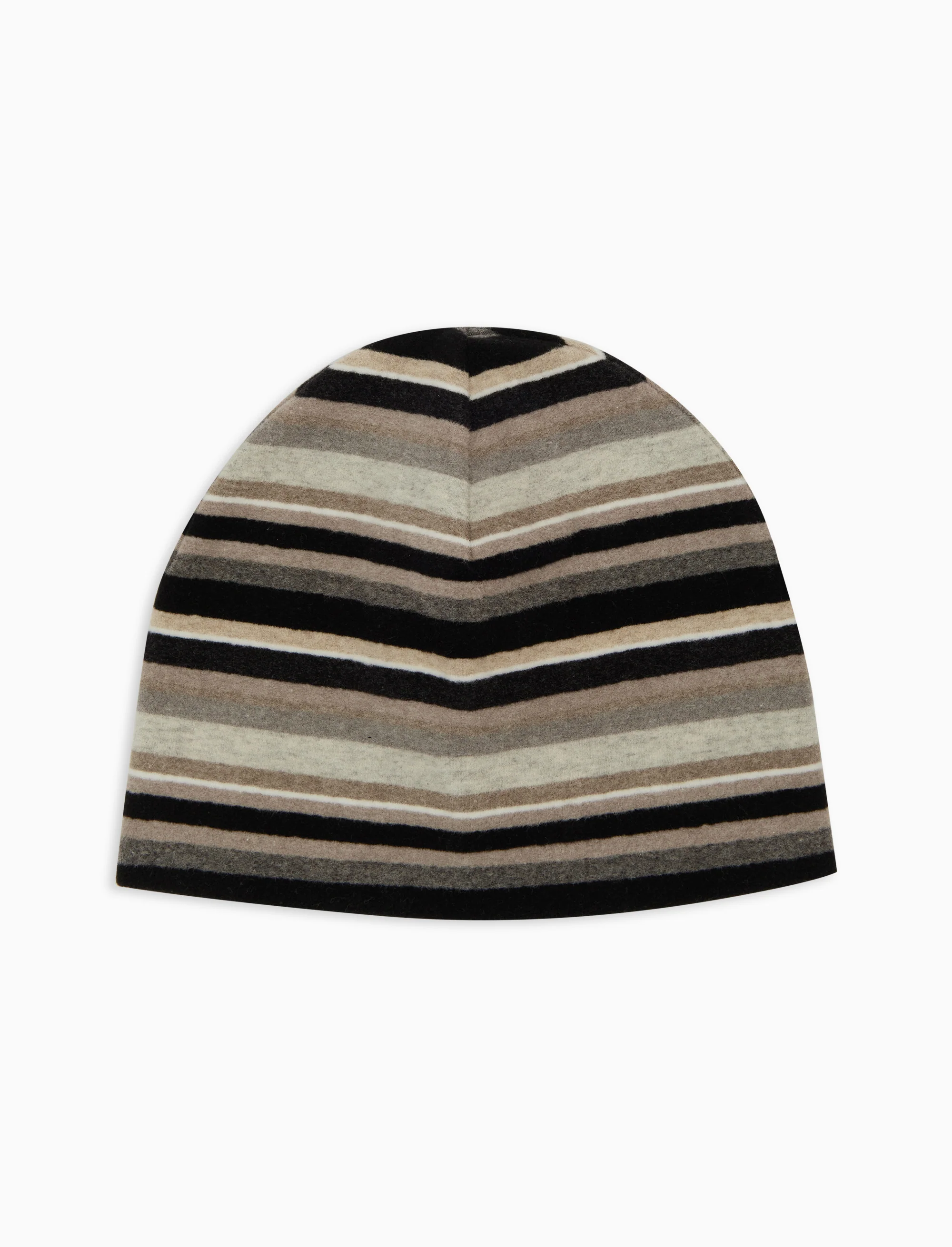 Calotta unisex pile nero righe multicolor