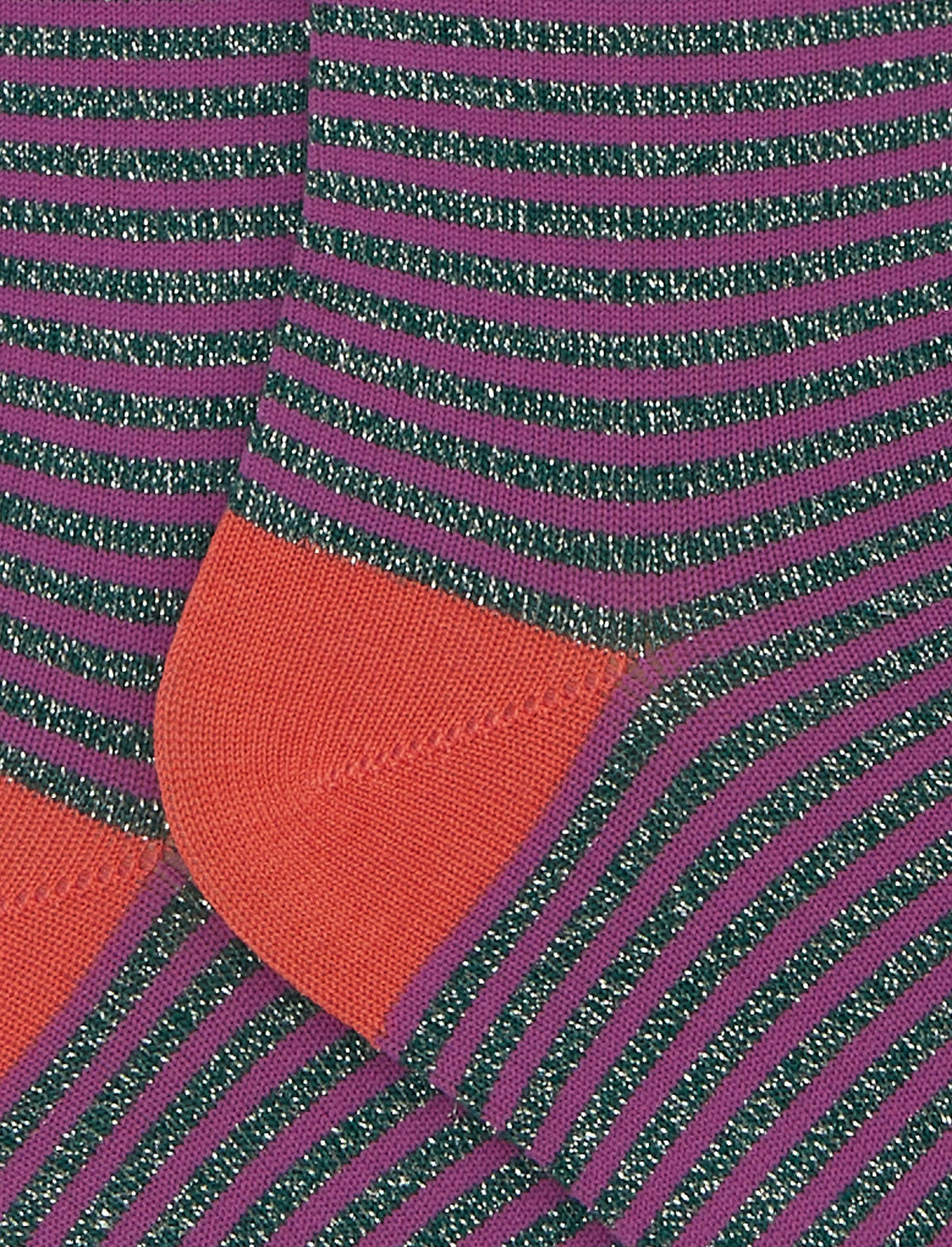 Calze corte bambino cotone e lurex verde righe windsor - Image 2