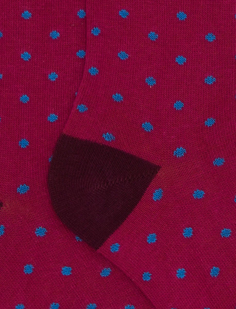 Calze corte bambino cotone fucsia fantasia pois - Image 2