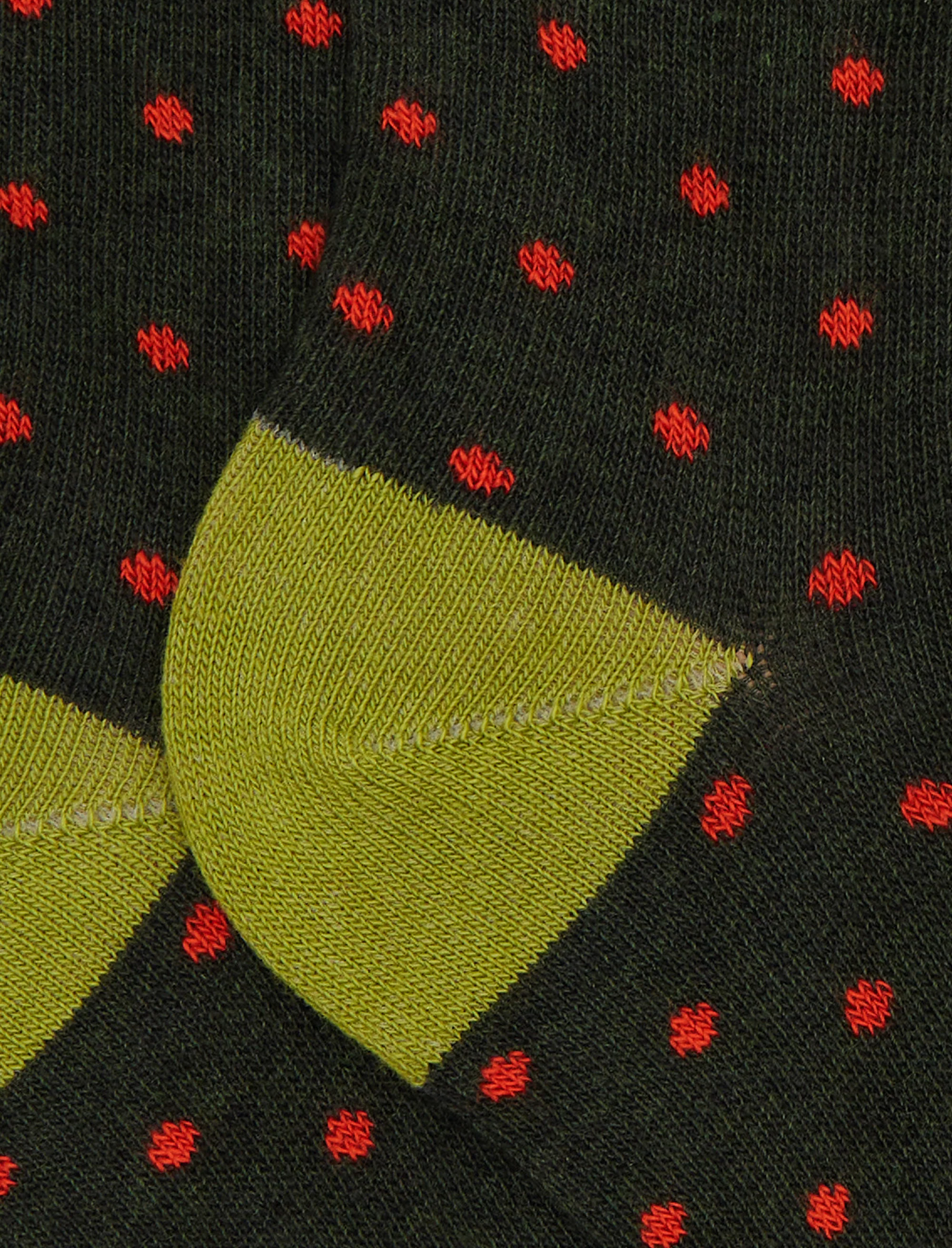 Calze corte bambino cotone verde fantasia pois - Image 2