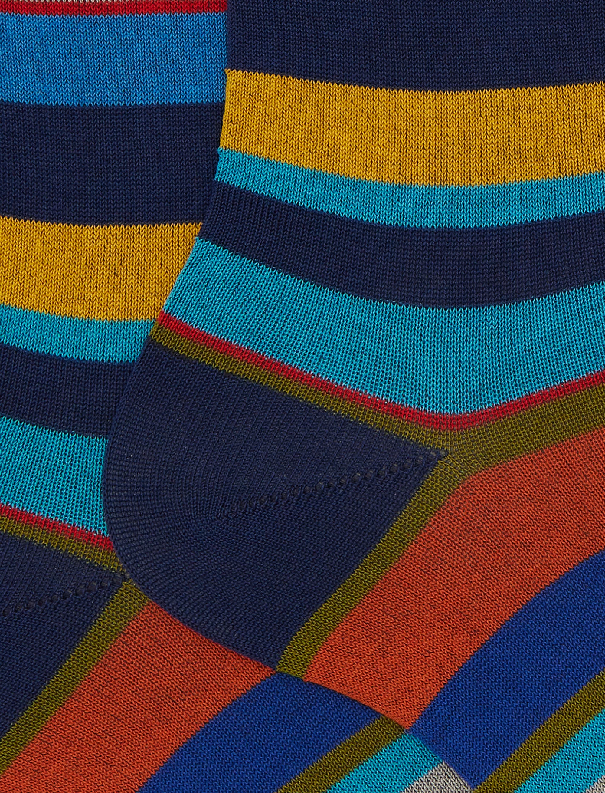 Calze corte donna cotone righe multicolor blu - Image 2