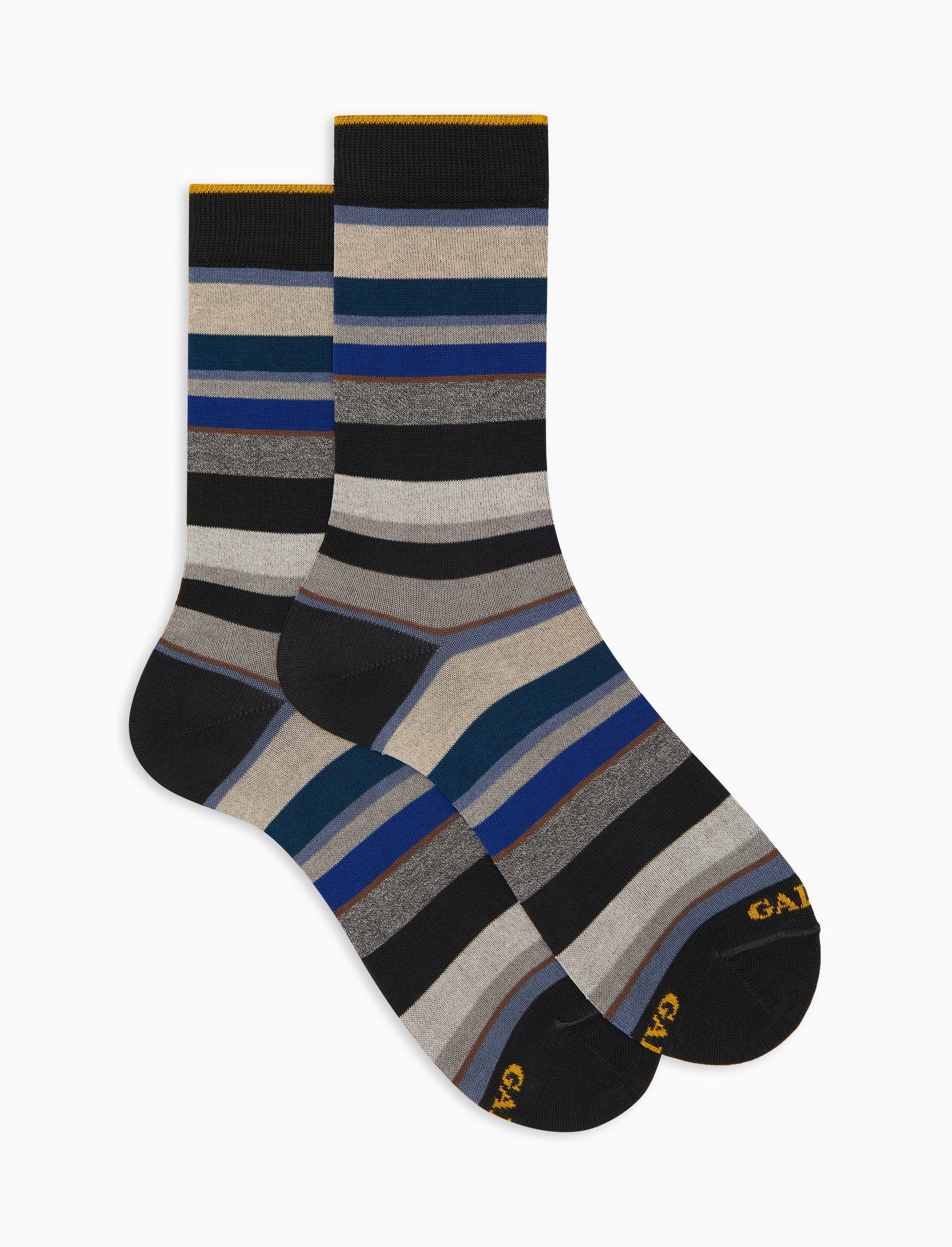 Calze corte donna cotone righe multicolor grigio