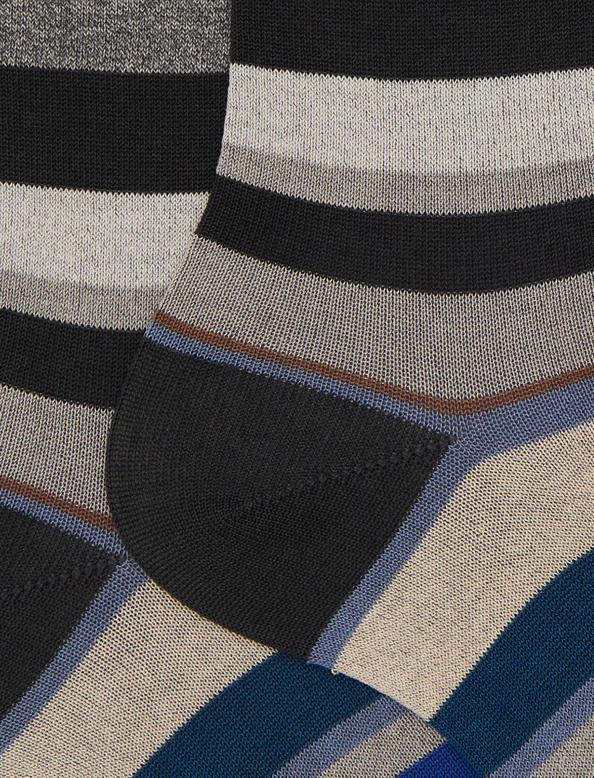 Calze corte donna cotone righe multicolor grigio - Image 2
