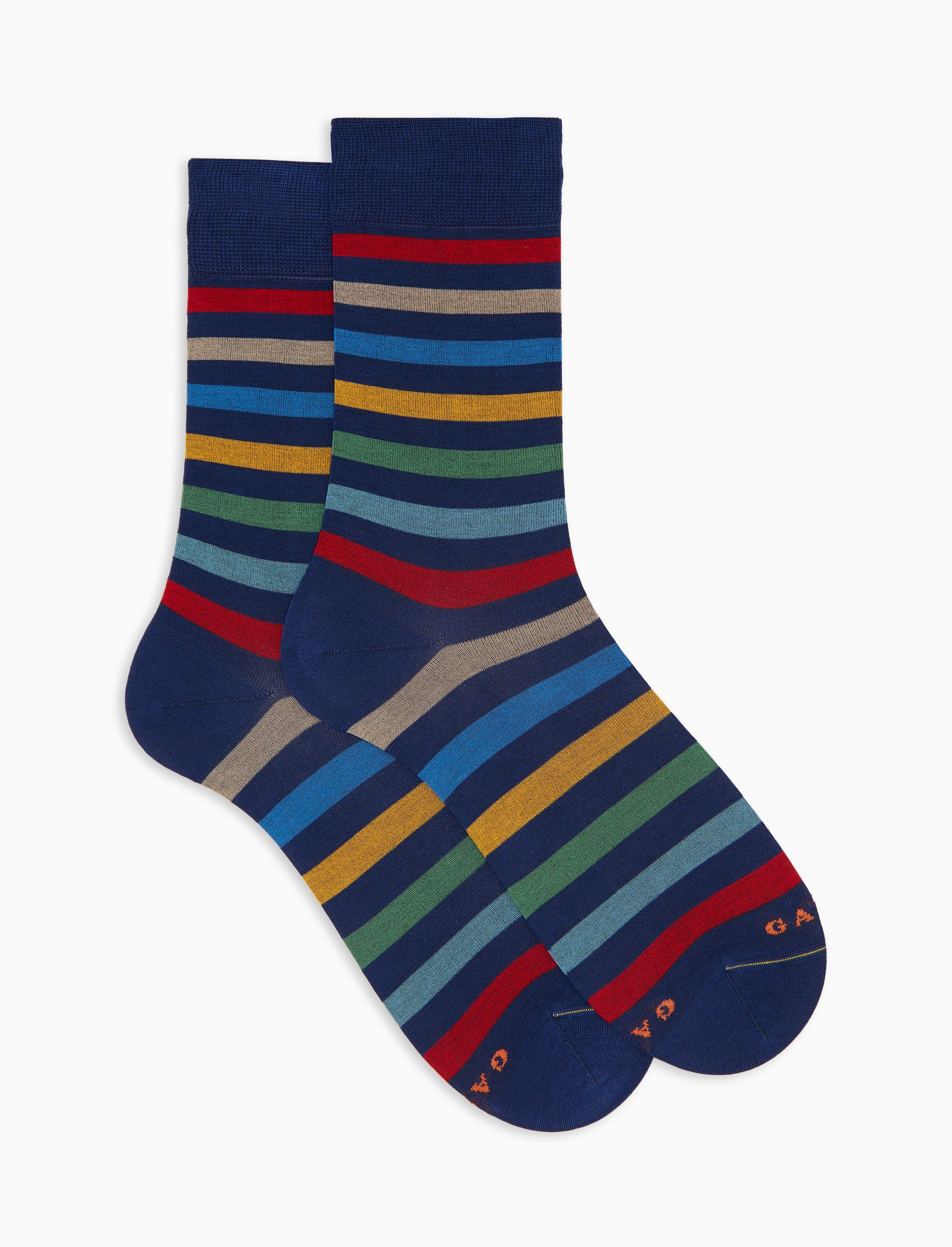 Calze corte donna cotone leggerissimo righe pari blu