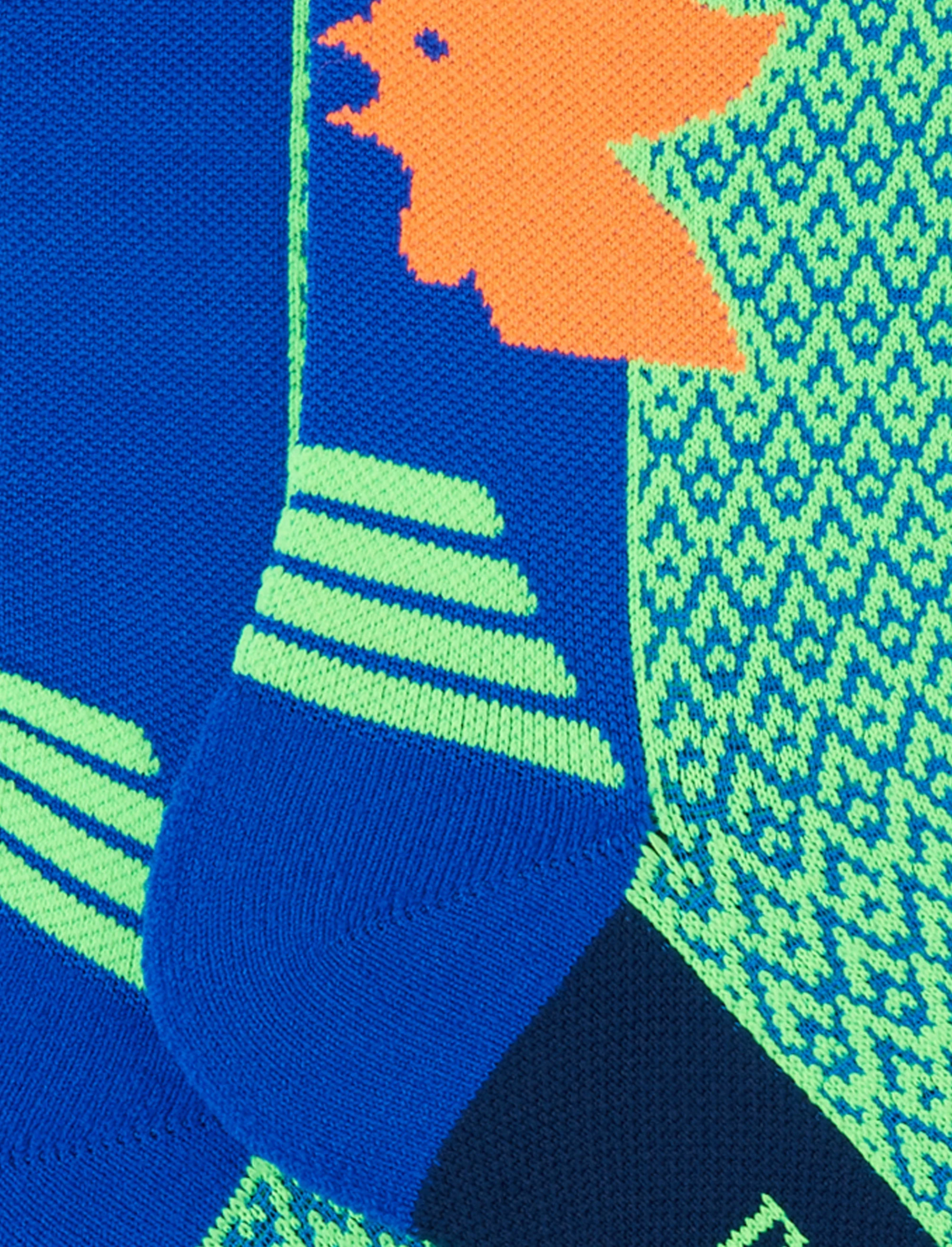 Calze corte tecniche donna verde fluo fantasia triangolini - Image 3