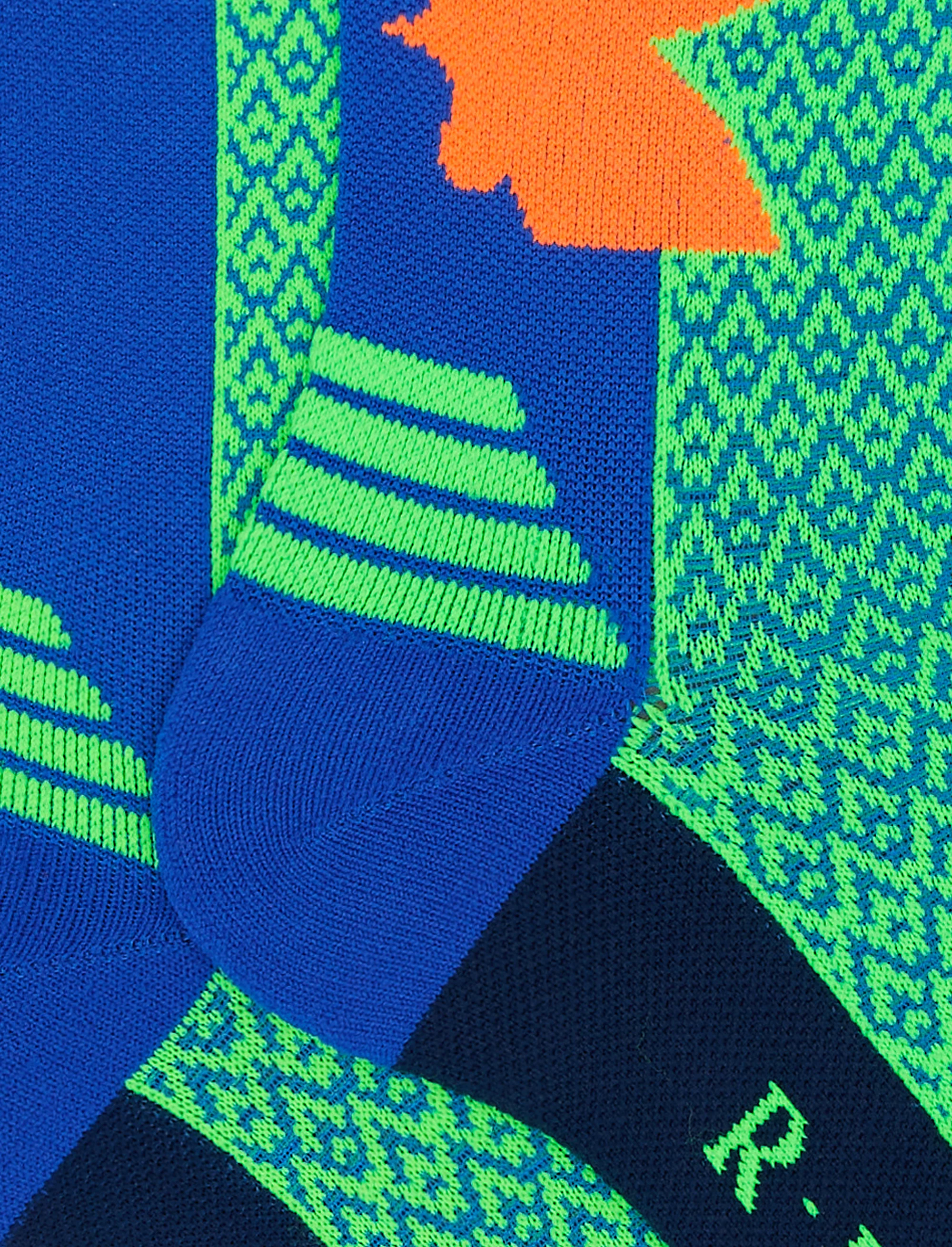 Calze corte tecniche donna verde fluo fantasia triangolini - Image 4