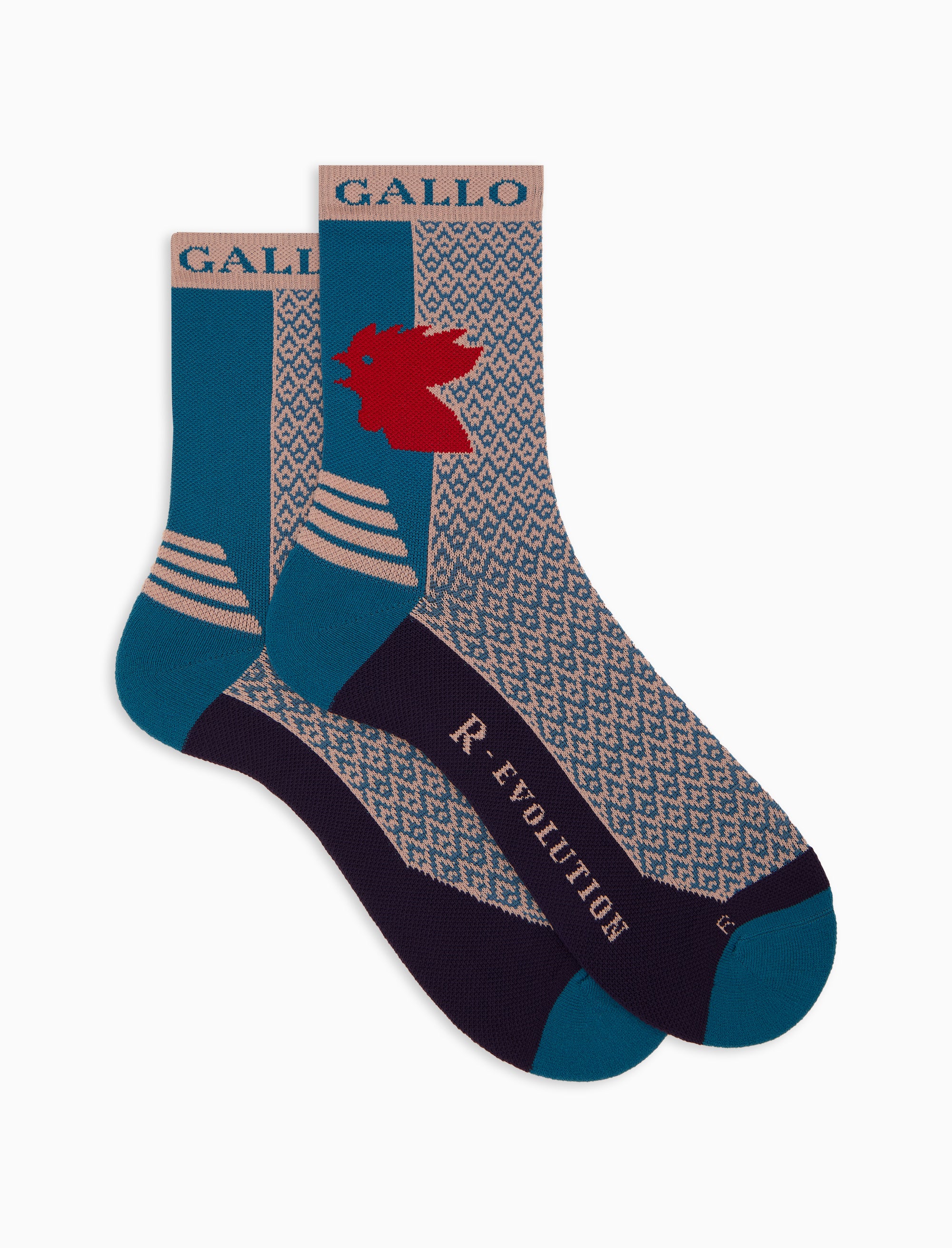 Calze corte unisex spugna tecnica blu fantasia triangolini