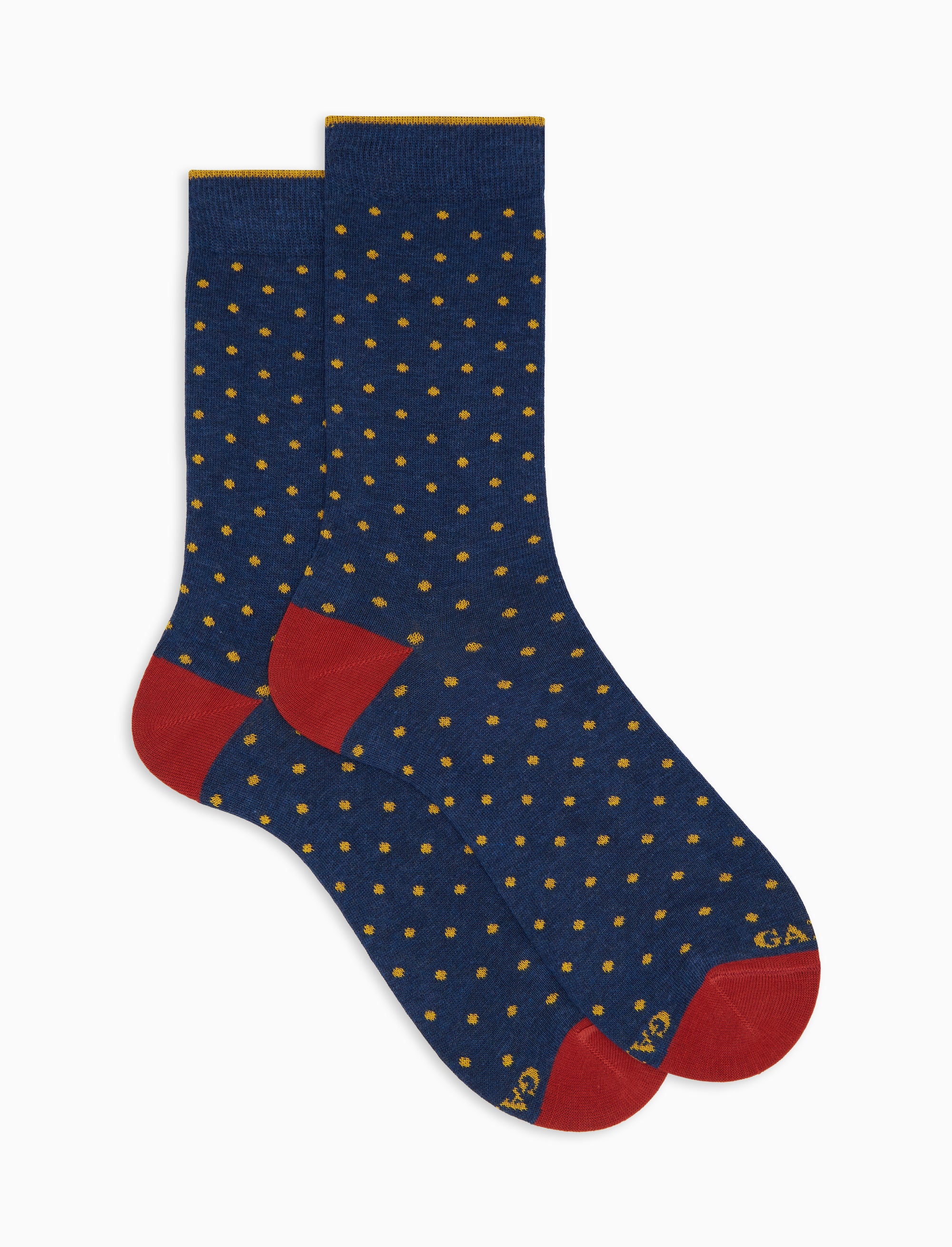 Calze corte uomo cotone blu fantasia pois