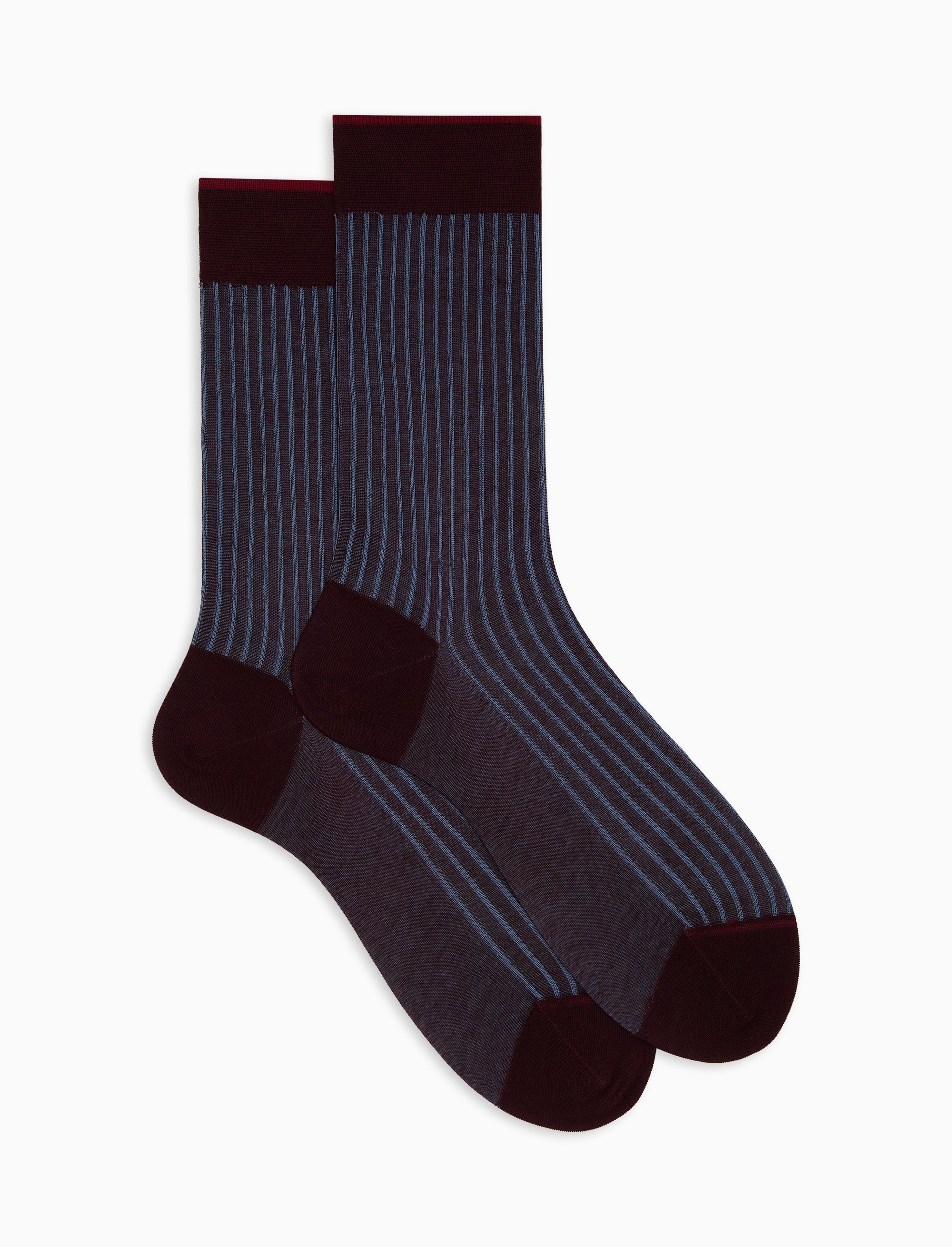 Calze corte uomo cotone bordò twin rib