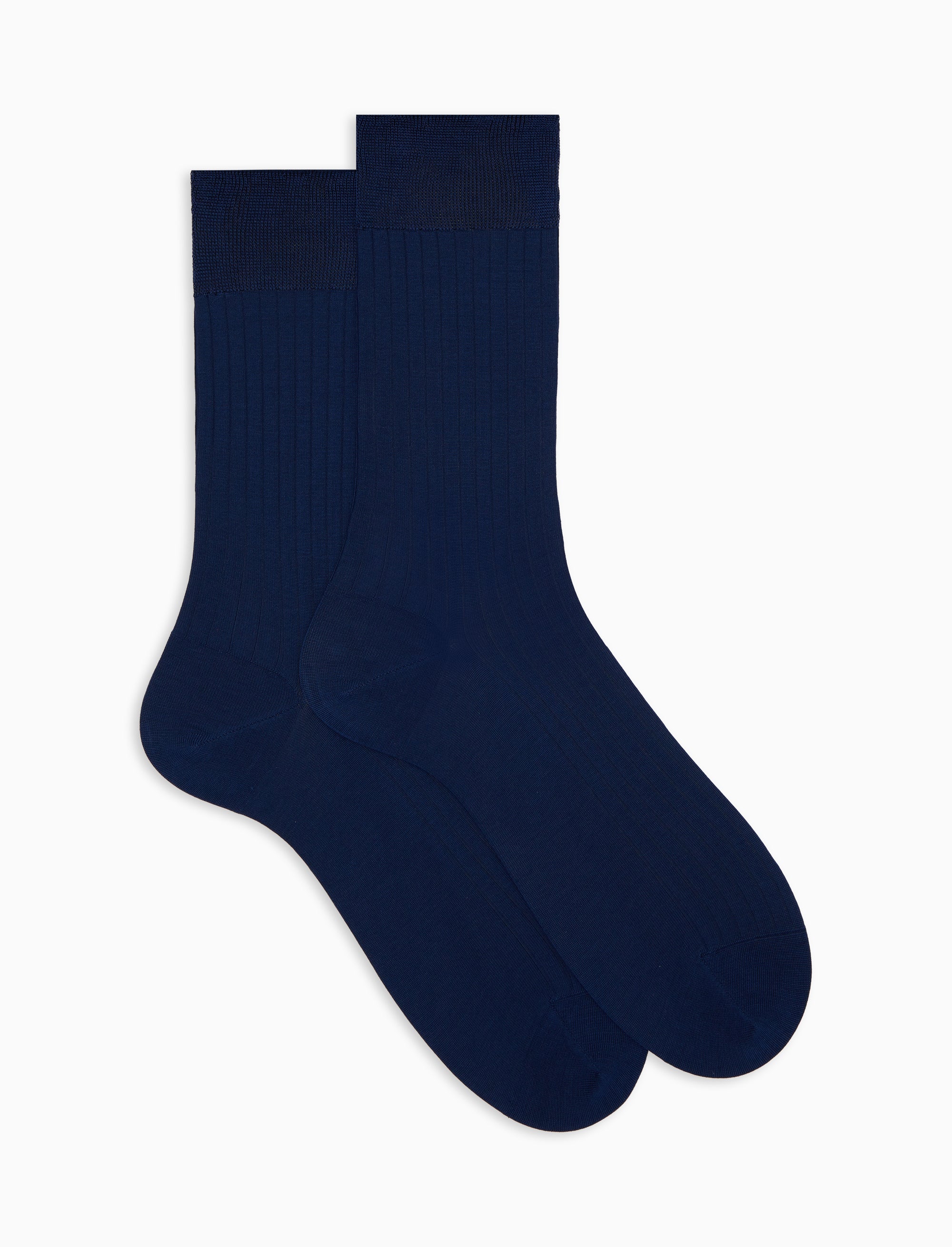 Calze corte uomo cotone costa tinta unita blu