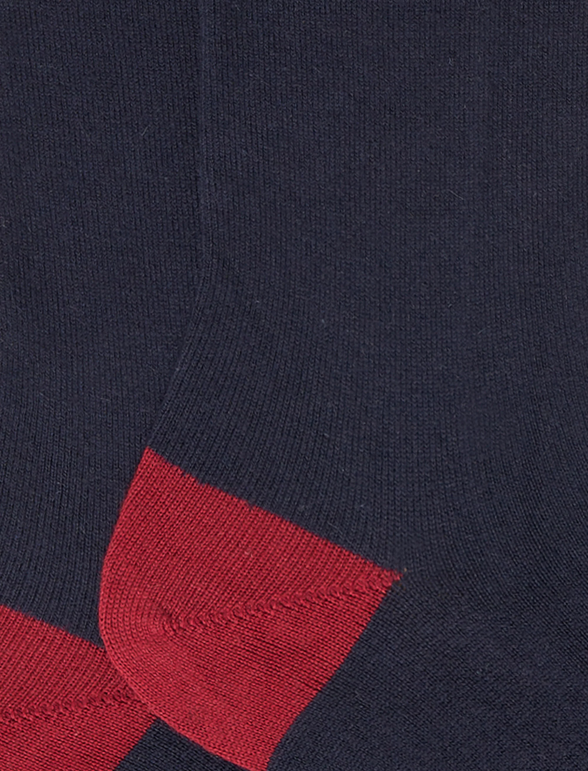 Calze corte uomo cotone e cashmere navy tinta unita e contrasti - Image 3