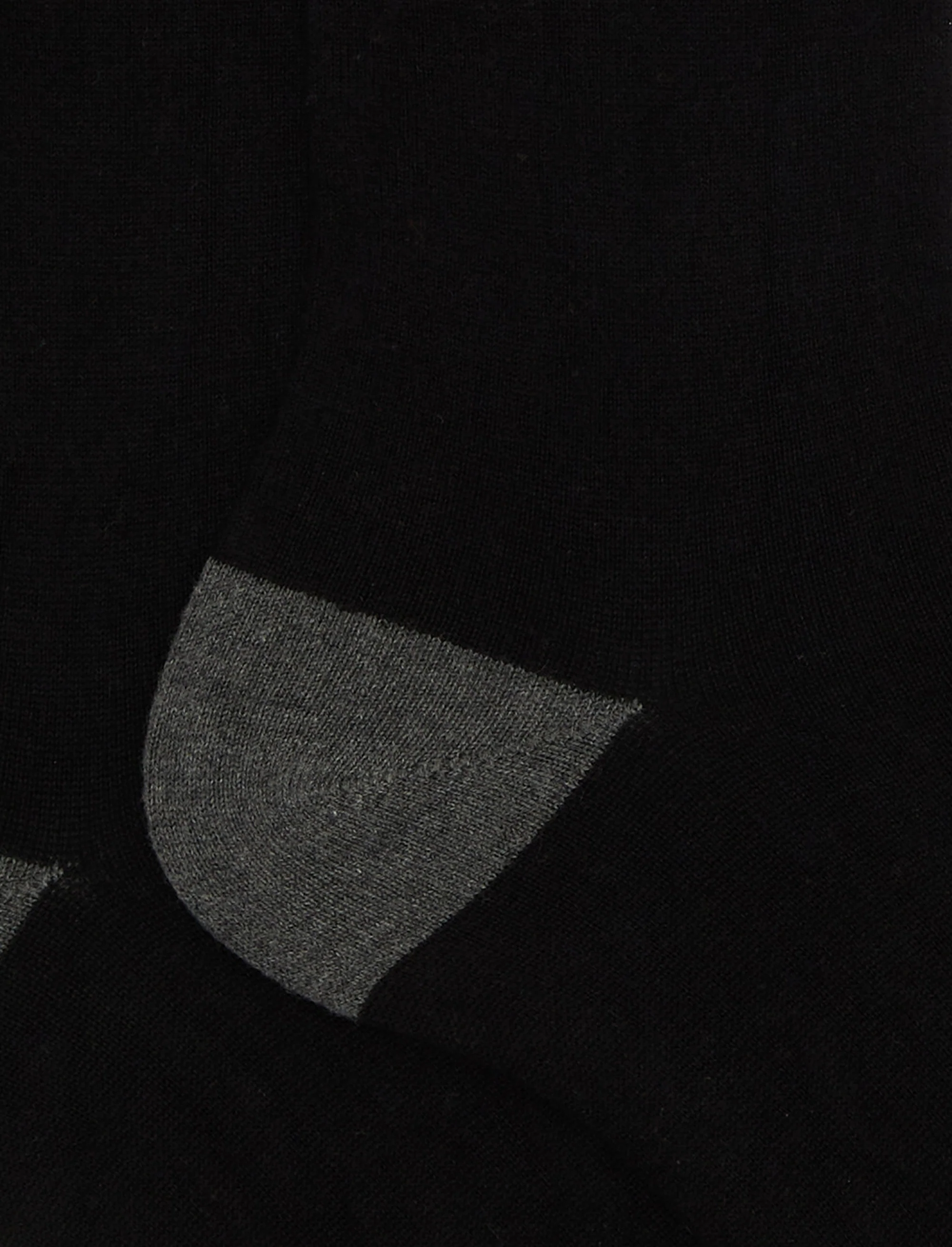 Calze corte uomo cotone e cashmere nero tinta unita e contrasti - Image 2