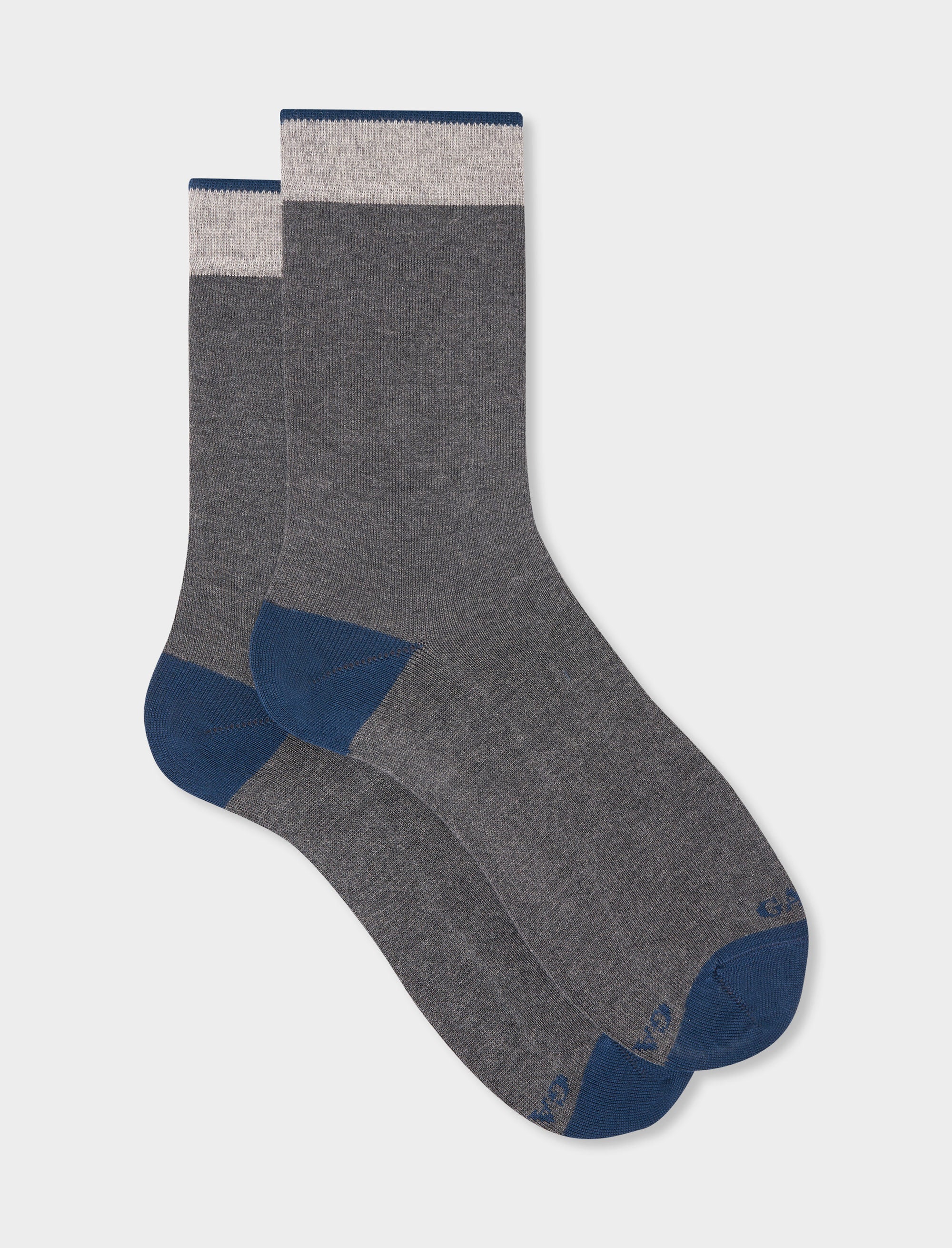 Calze corte uomo cotone e cashmere sasso tinta unita e contrasti