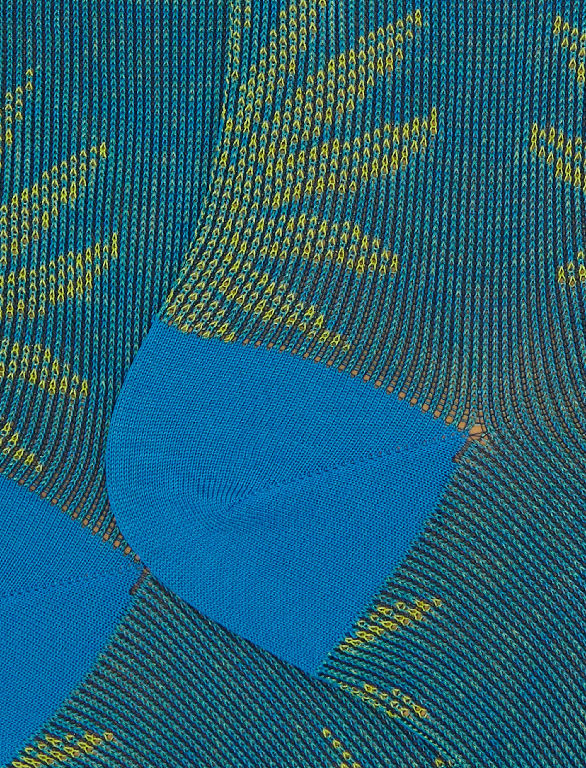 Calze corte uomo cotone fantasia foglie azzurro - Image 2