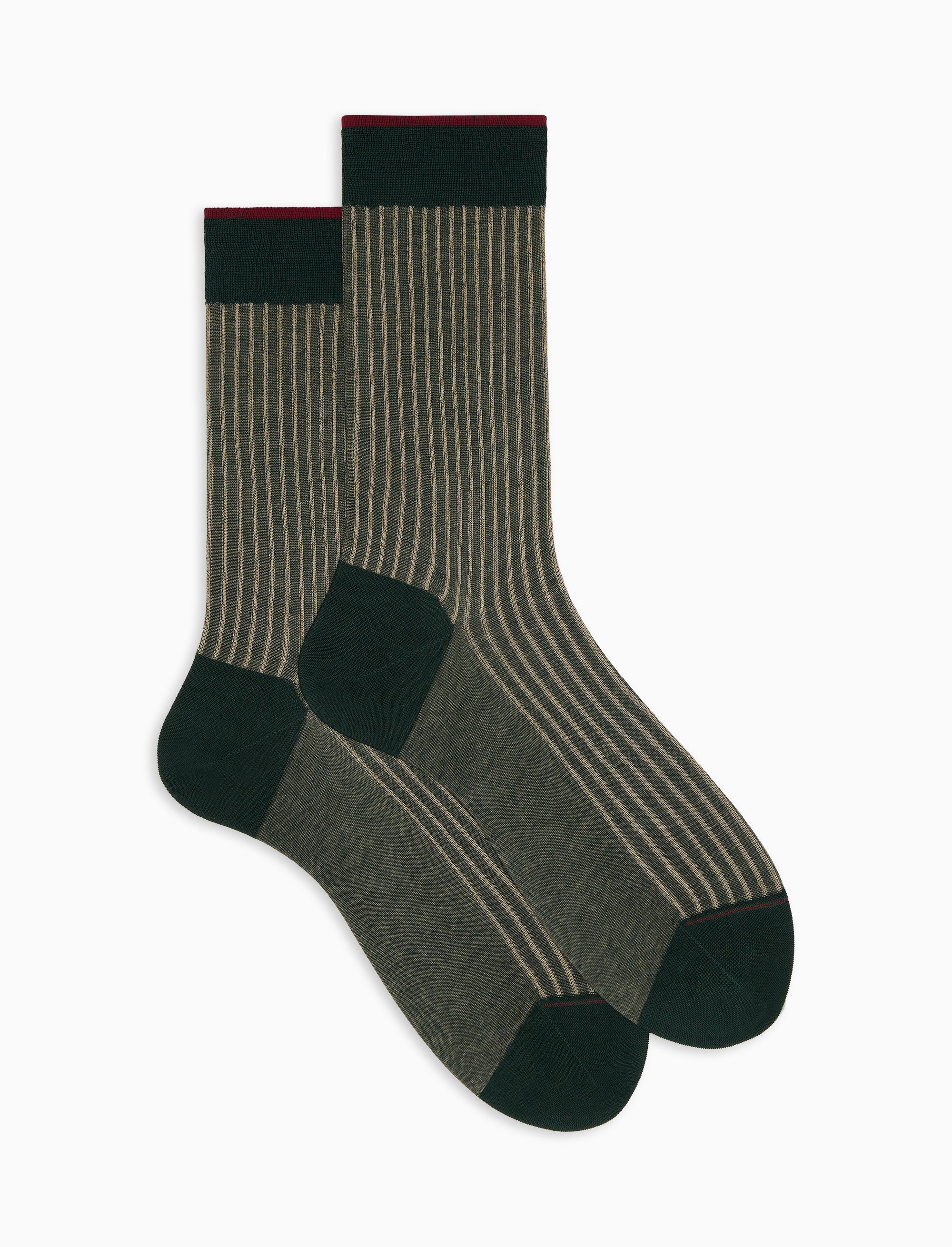 Calze corte uomo cotone pino twin rib