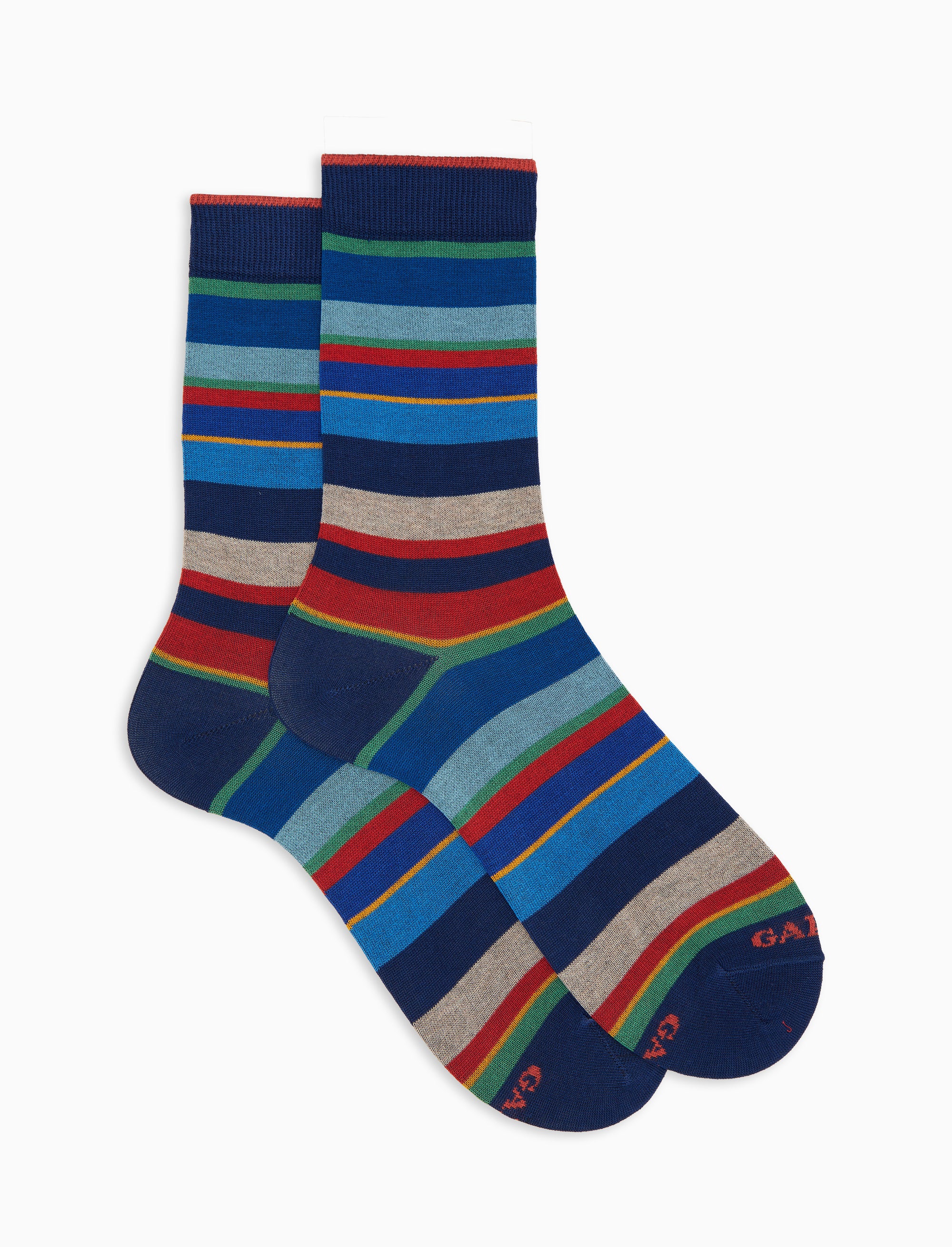 Calze corte uomo cotone leggero righe multicolor blu