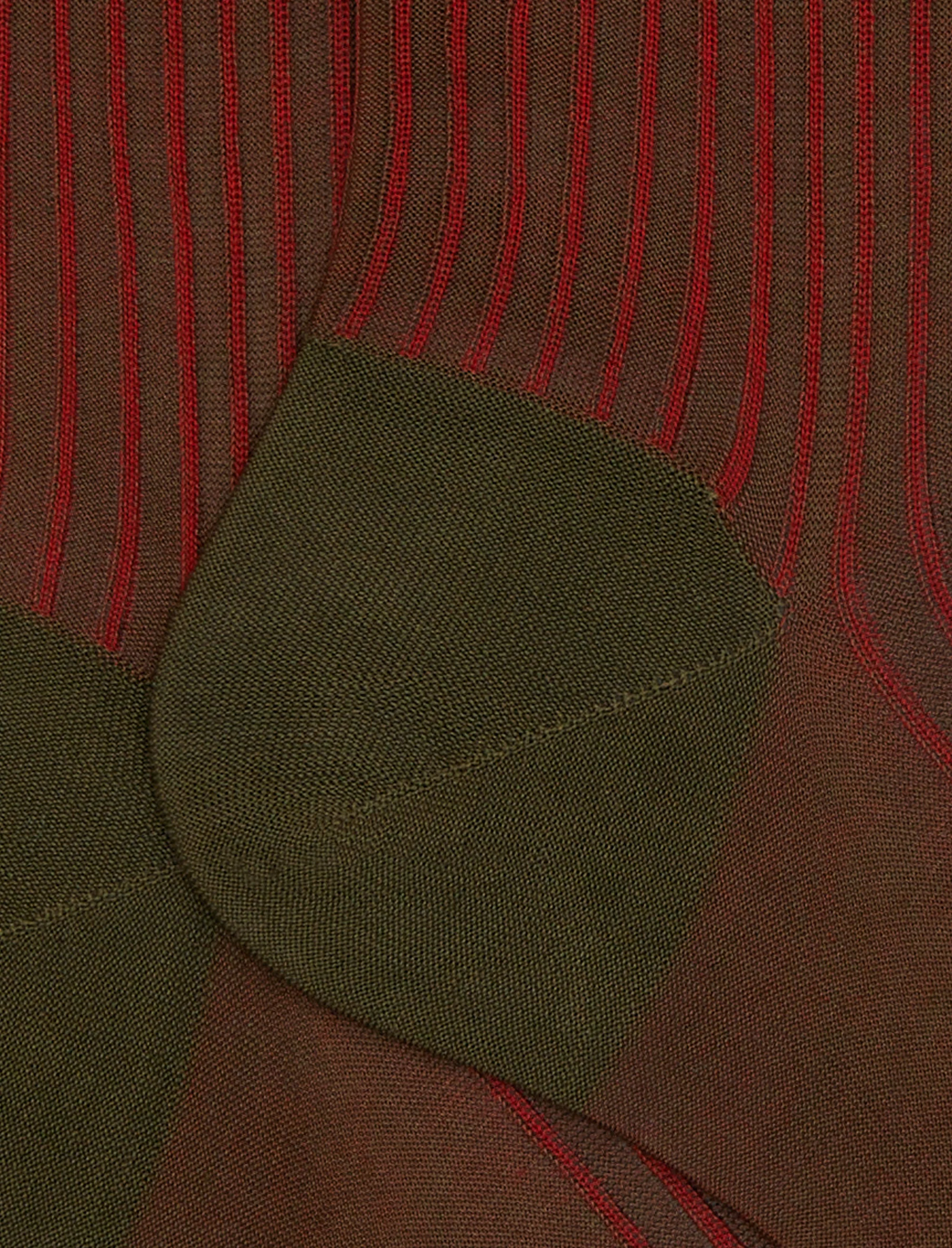 Calze corte uomo cotone verde twin rib - Image 2