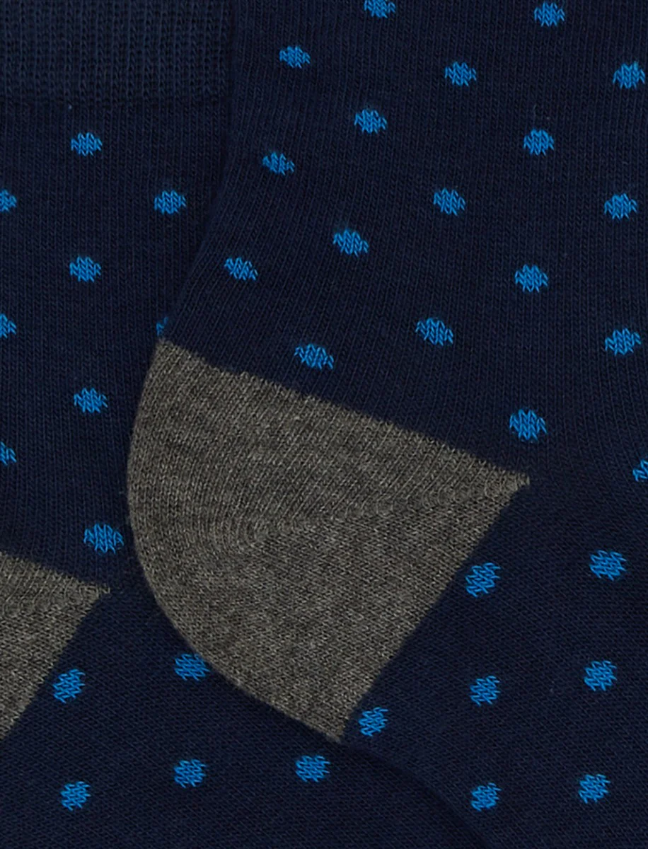 Calze cortissime donna cotone blu fantasia pois - Image 4