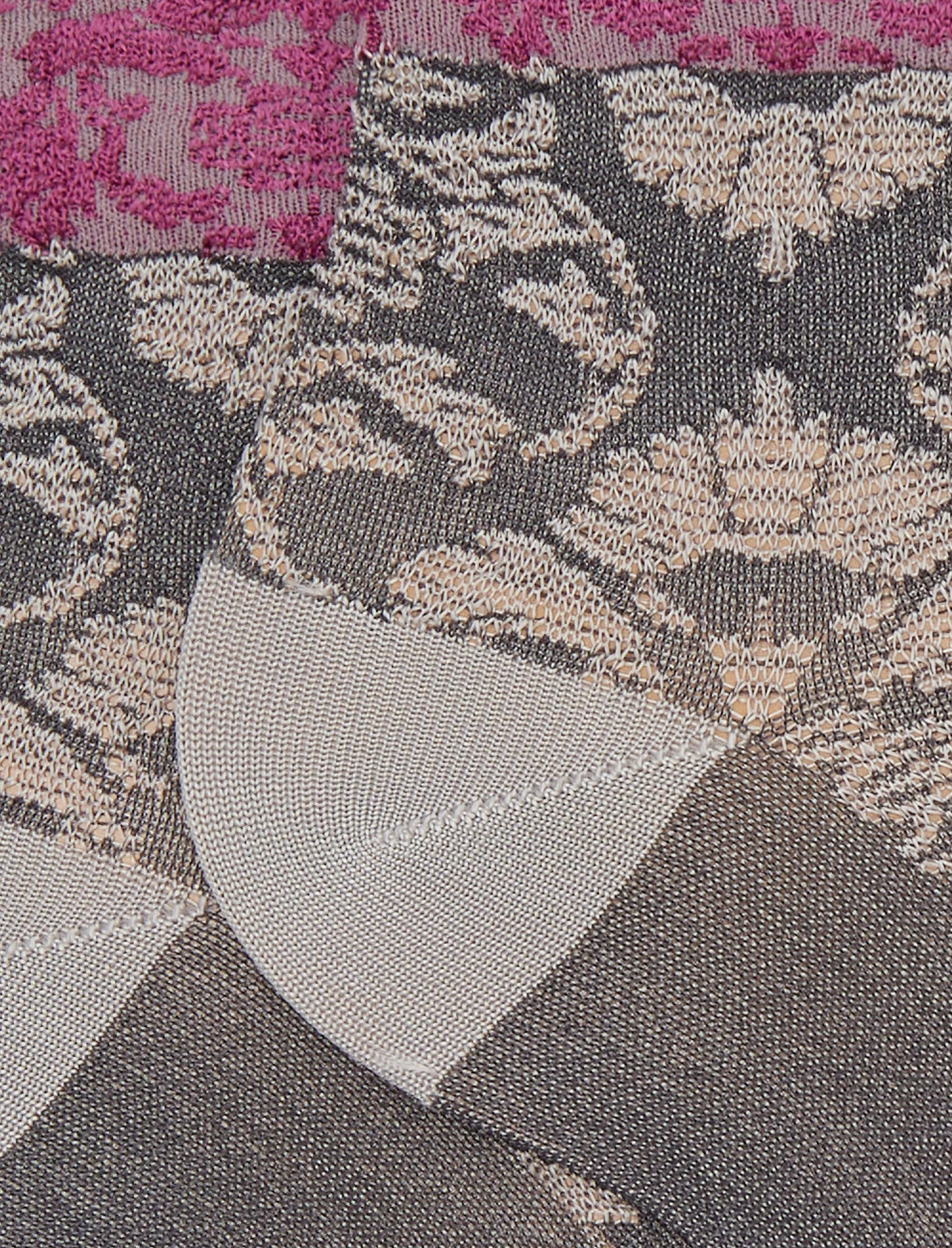 Calze cortissime donna viscosa fantasia broccato grigio - Image 2