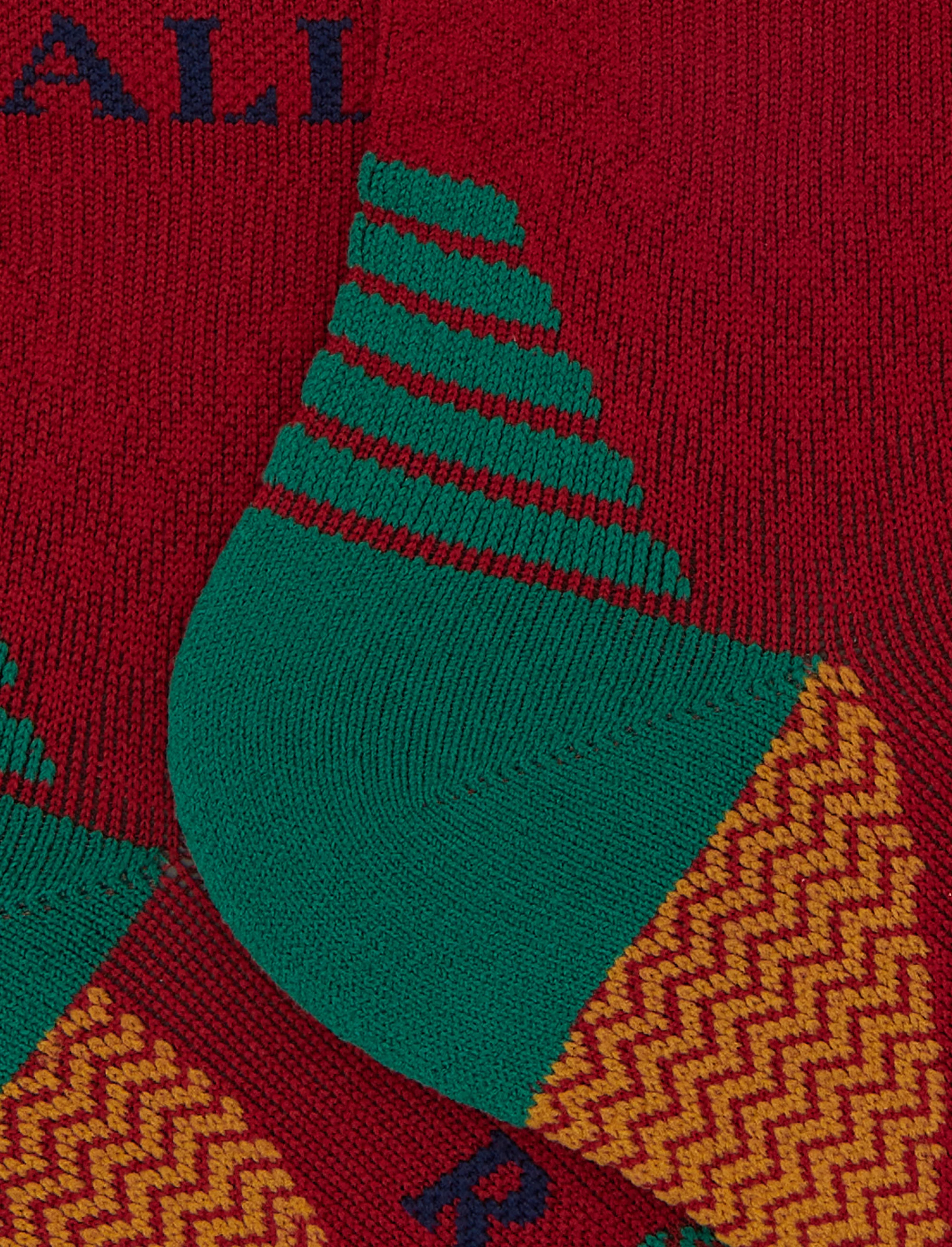 Calze cortissime unisex spugna tecnica rosso fantasia chevron - Image 2